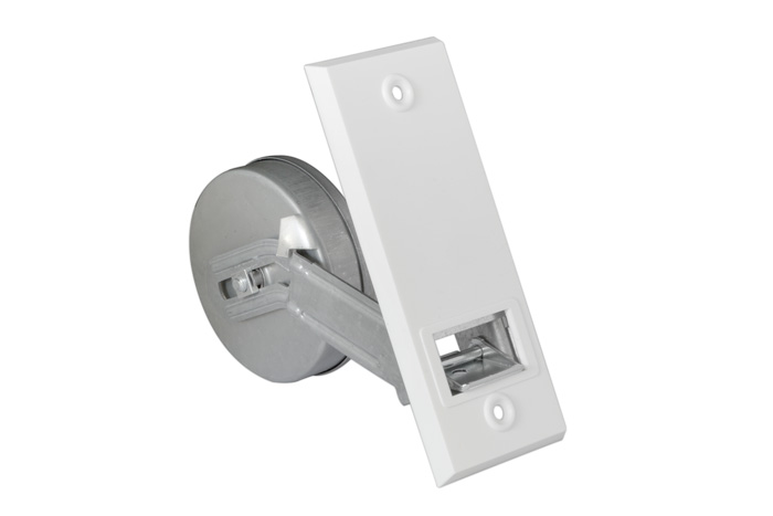 Avvolgitore a incasso con placca da muro inclusa Piastra di copertura in plastica | bianco / LA: 104 mm