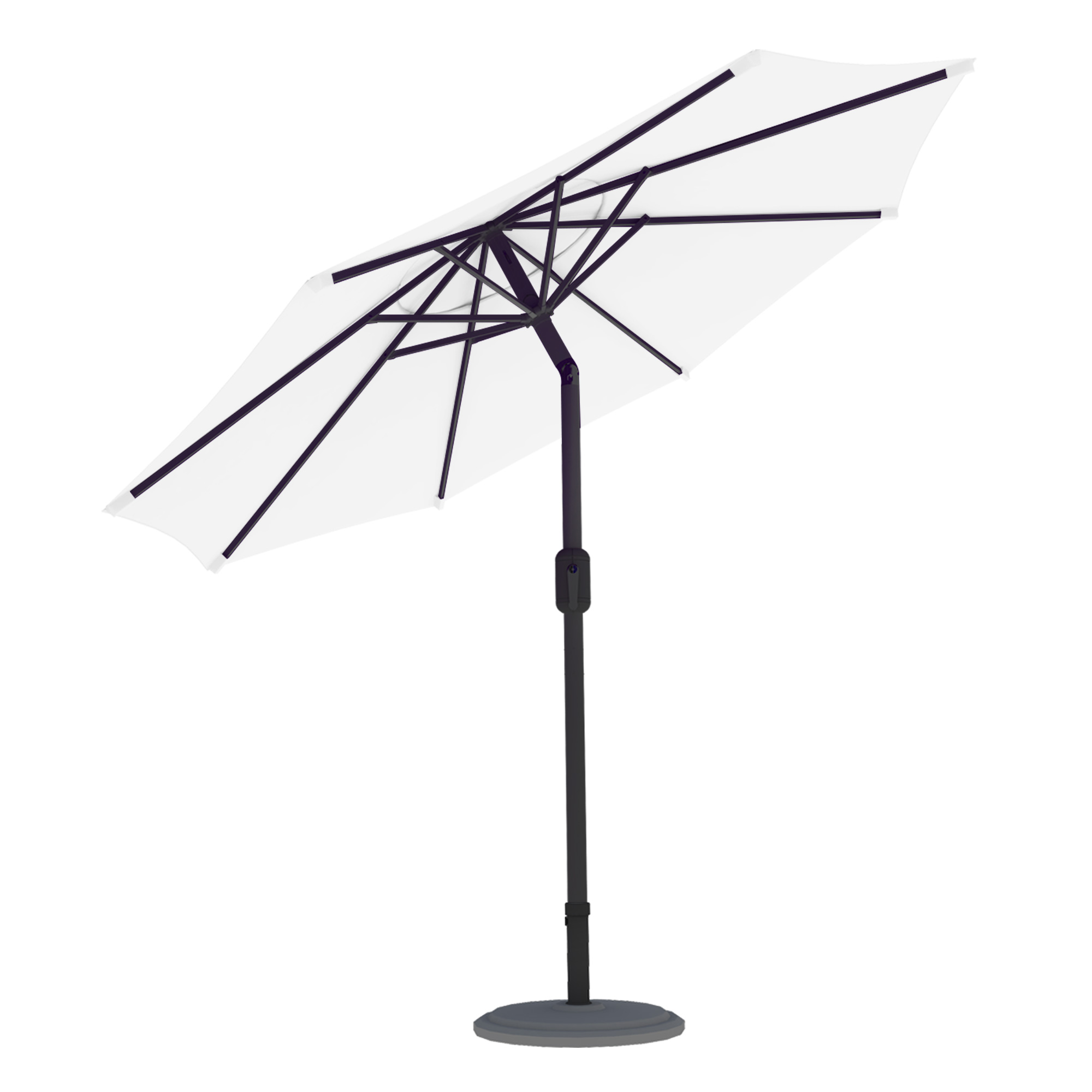 Quadratischer Sonnenschirm mit stabilem Standfuß und verstellbarem Gestell