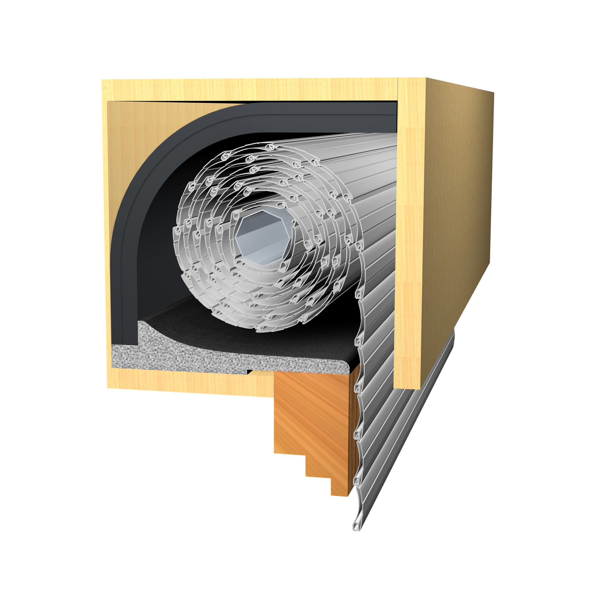 Energiespar Rollladendämmung | 38 mm / 100 x 50 cm + Deckeldämmung 100 x 24 cm 