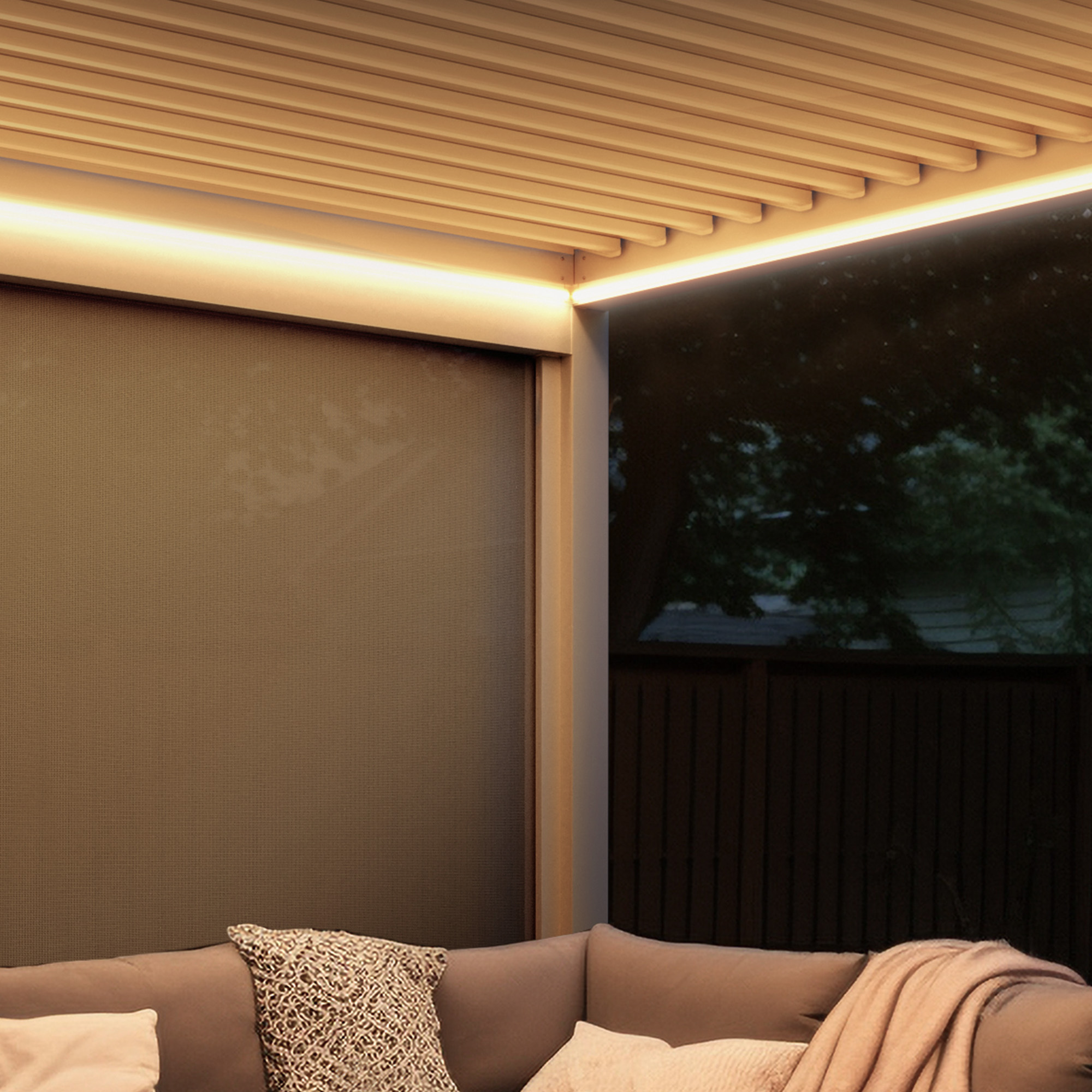 LED-Lichterset für Pergola mit Lamellendach | 3 x 4 m, weiß (weiß - 3 x 4 m)
                                    - weiß- 3 x 4 m