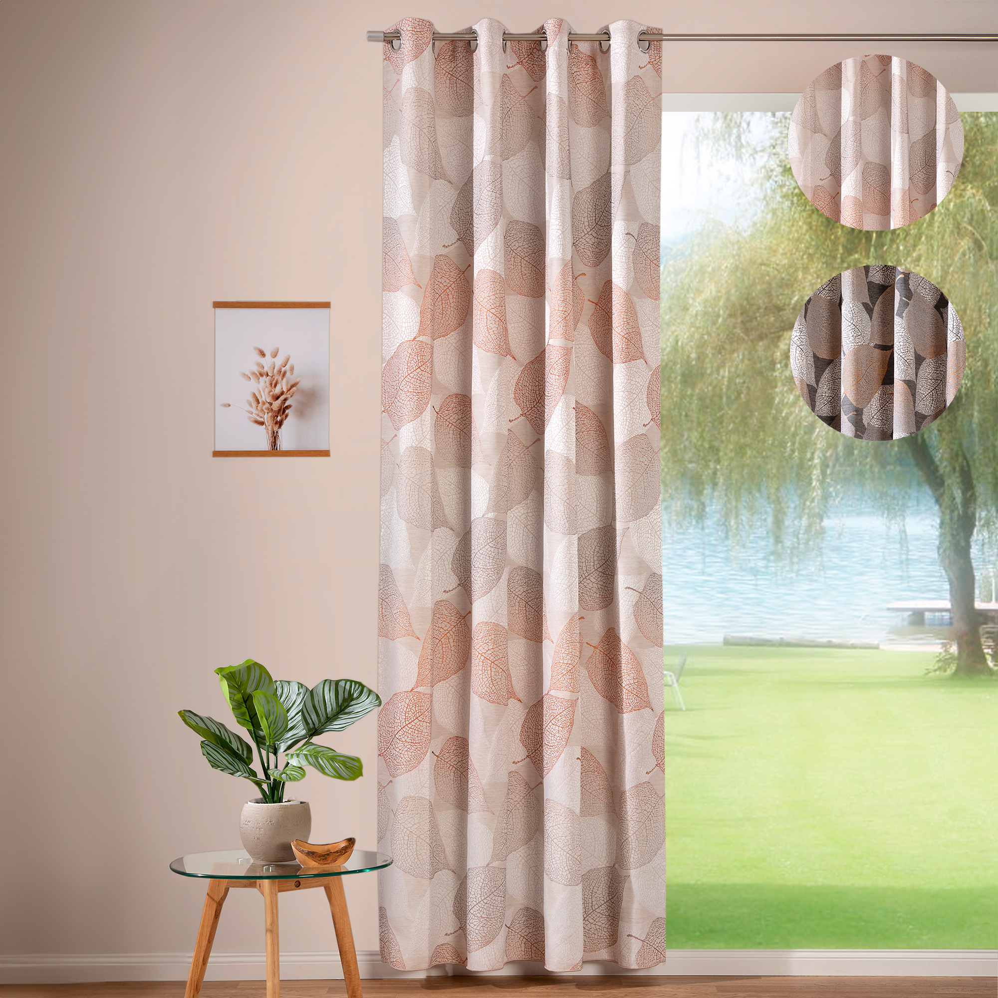 Tenda con occhielli – stampa floreale (Modello a scelta)
