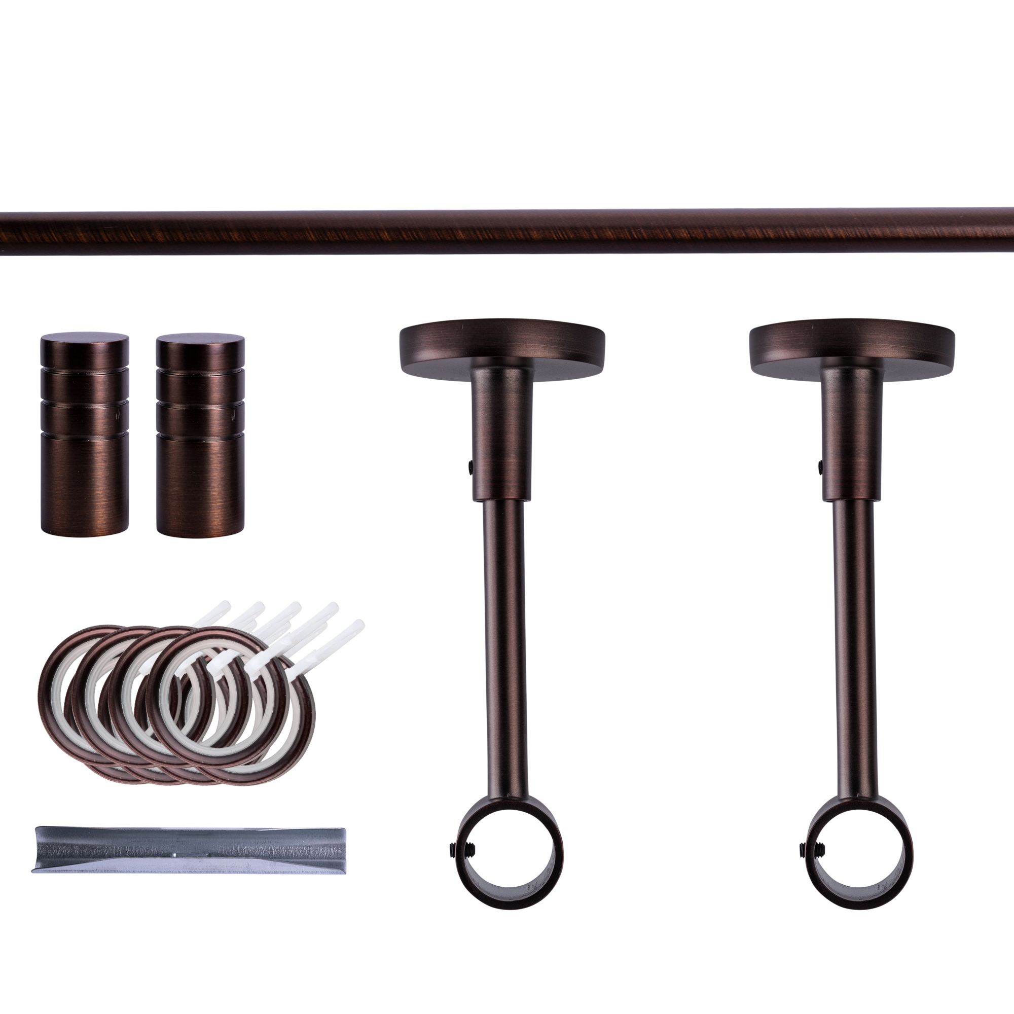 Gardinenstange Set mit Halterungen und Endstücken für Wandmontage