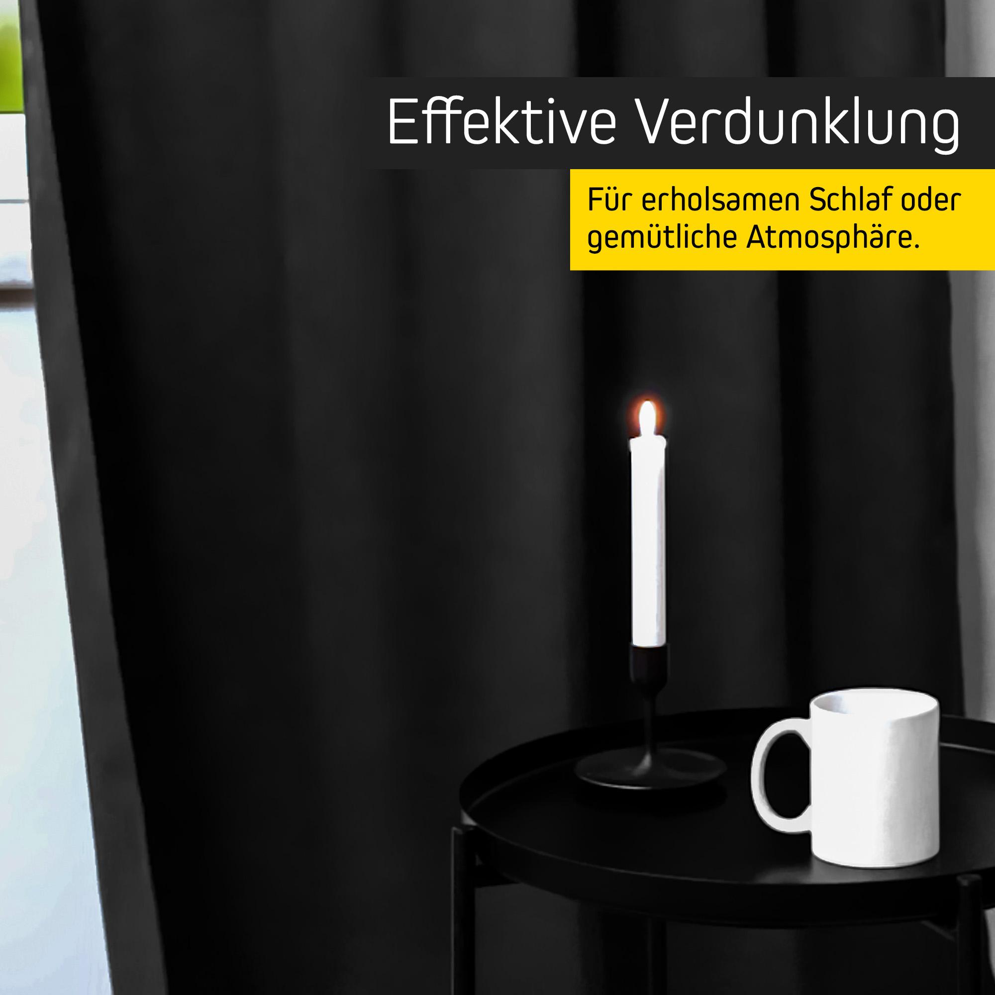 BLACKY Brandschutz-Vorhang B1 mit Kombiband | verdunkelnd, 135 x 245 cm, schwarz 