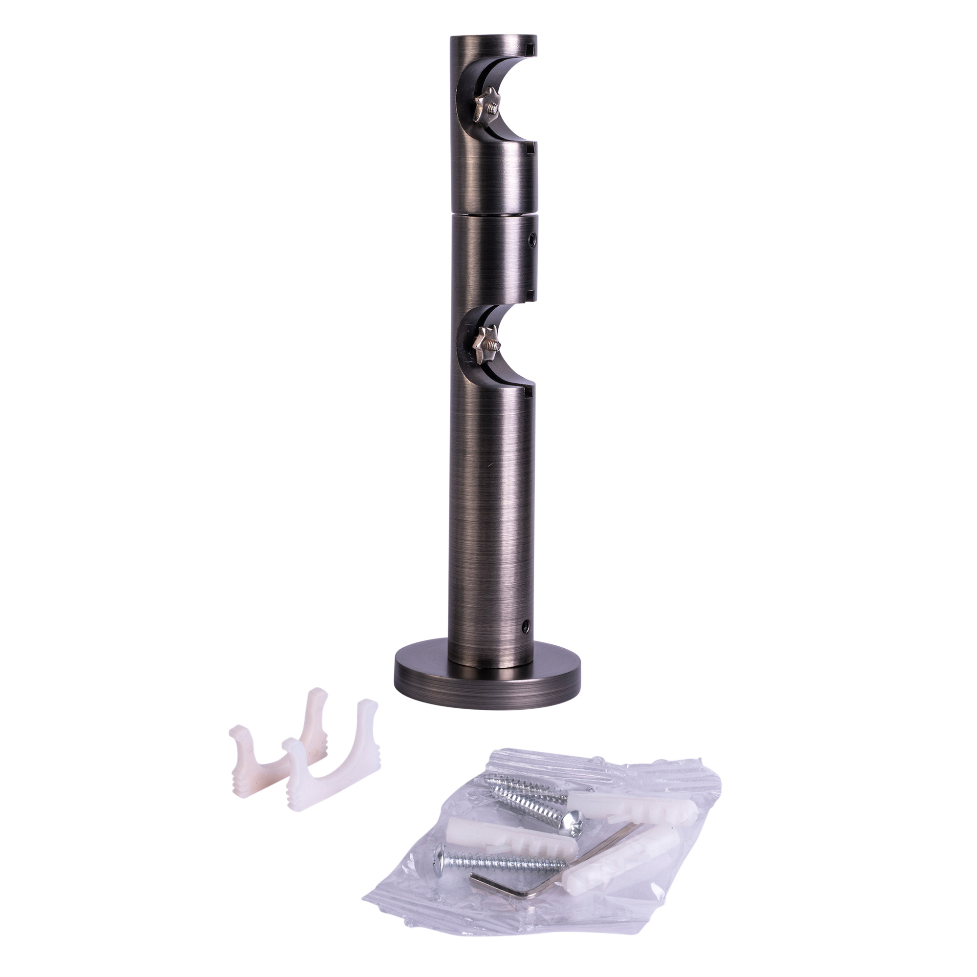 Supporto da parete per bastone per tenda Guida interiore | ⌀19 mm, antracite spazzolato, 2 binari