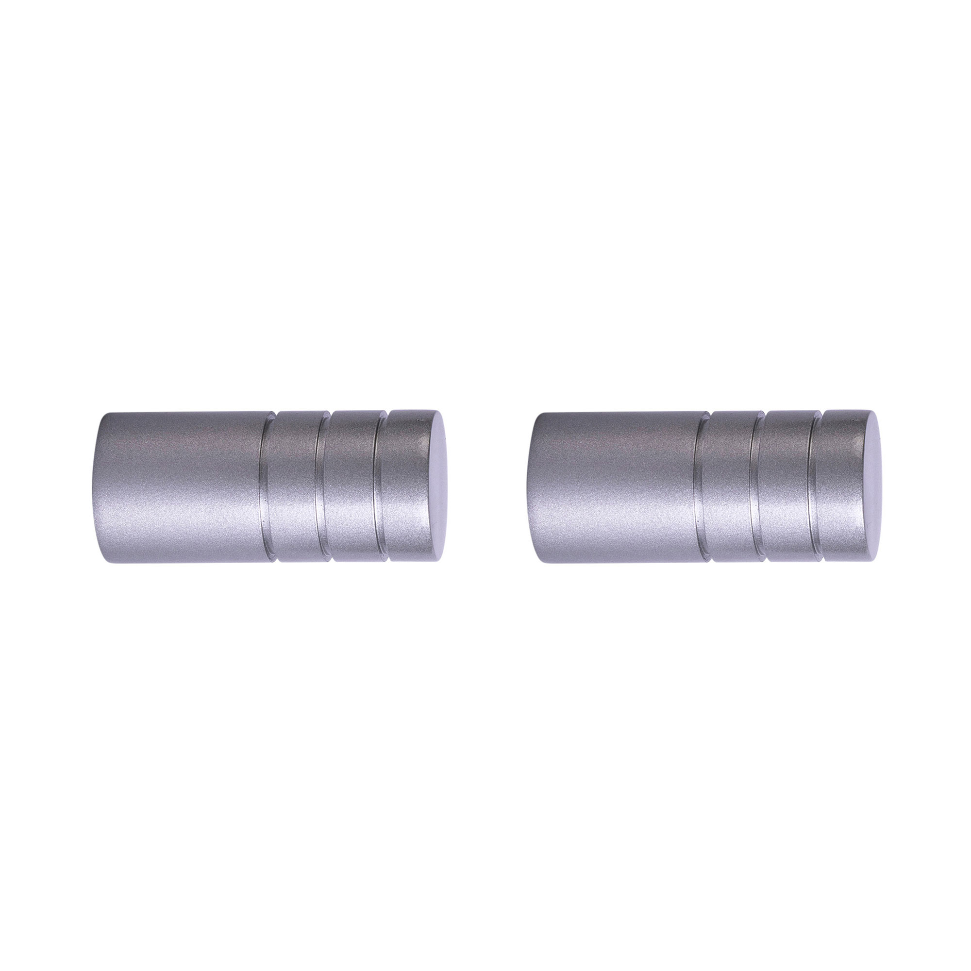 Terminale per bastone per tenda | ⌀ 19 mm, argentato, Tappo scanalato, 2 pezzi