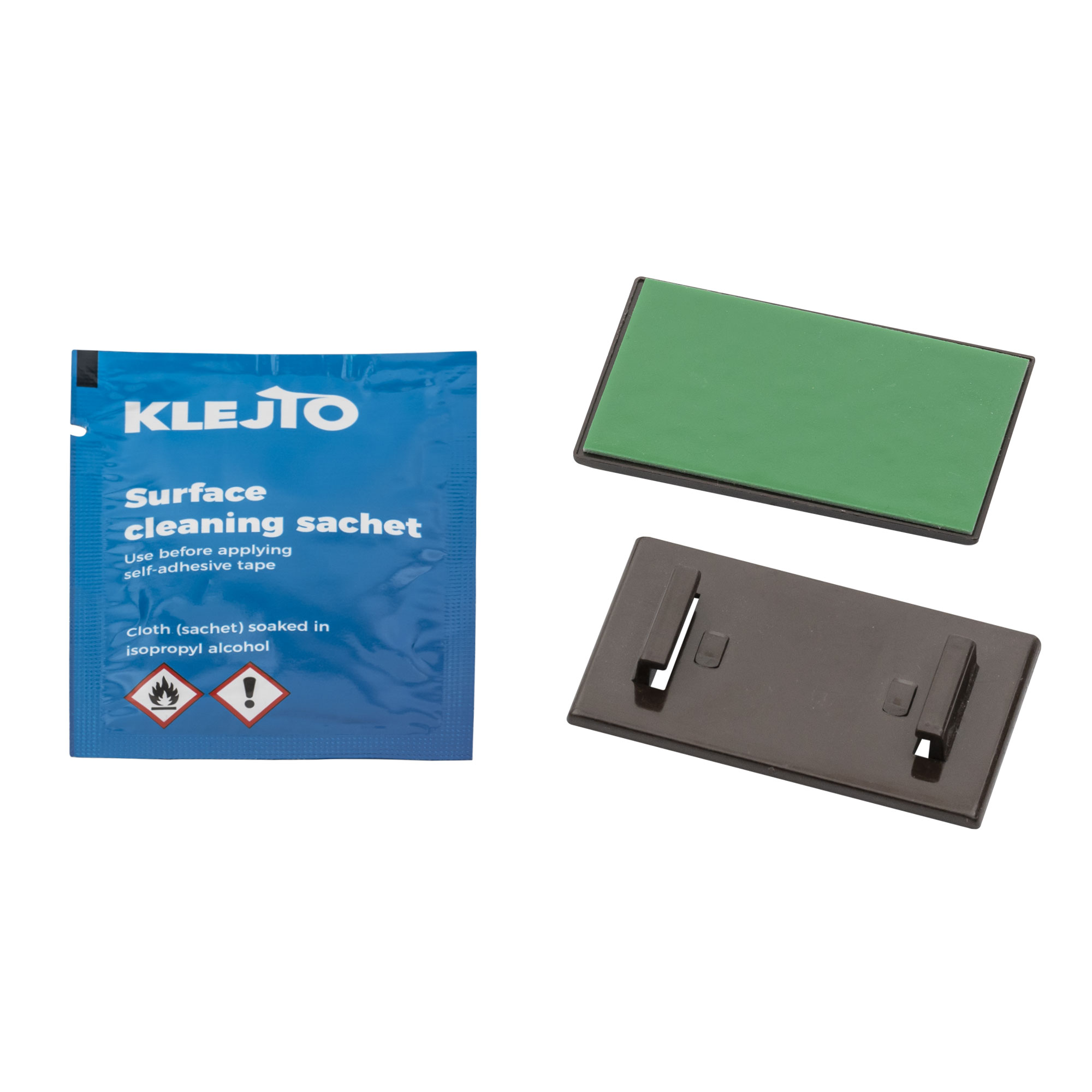 Klebehalter-Set für Rollos mit Reinigungstuch und Klebepads