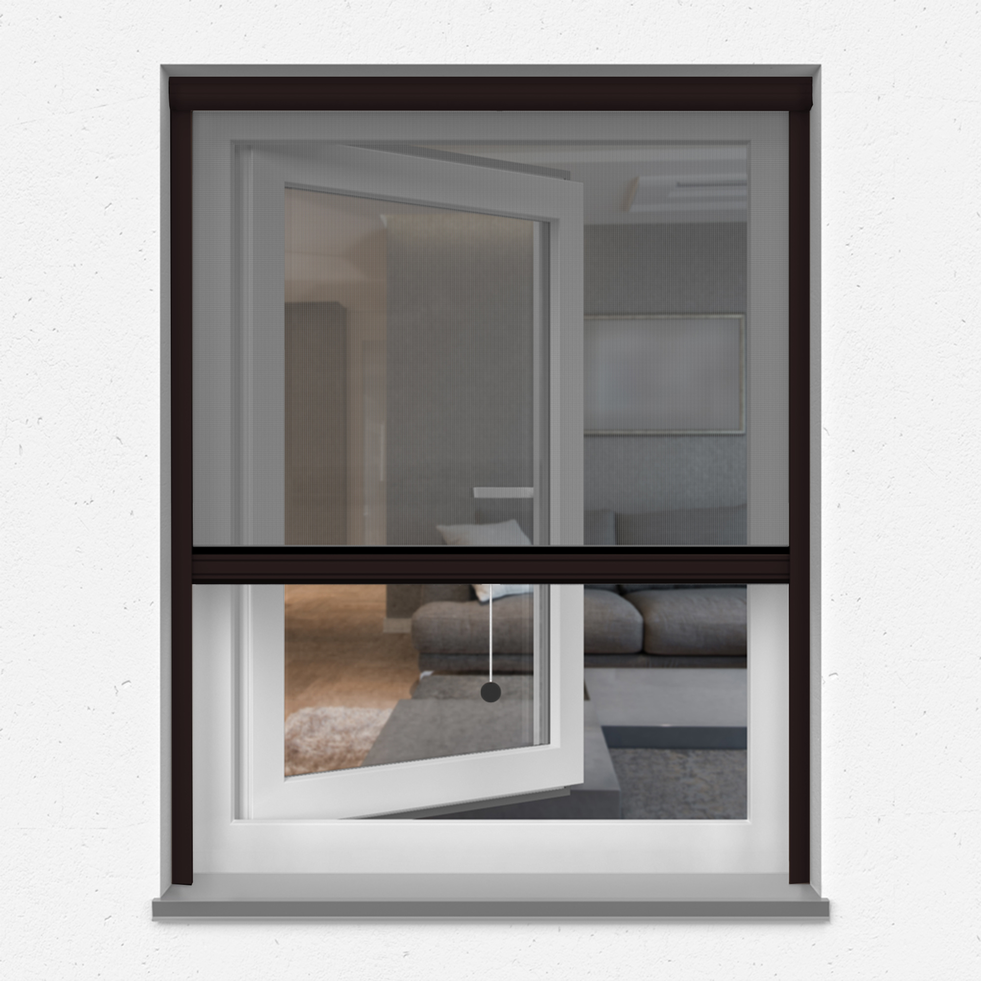 Zanzariera a rullo verticale 4 in 1 Zanzara | Telaio in alluminio, 70 x 130 cm, antracite