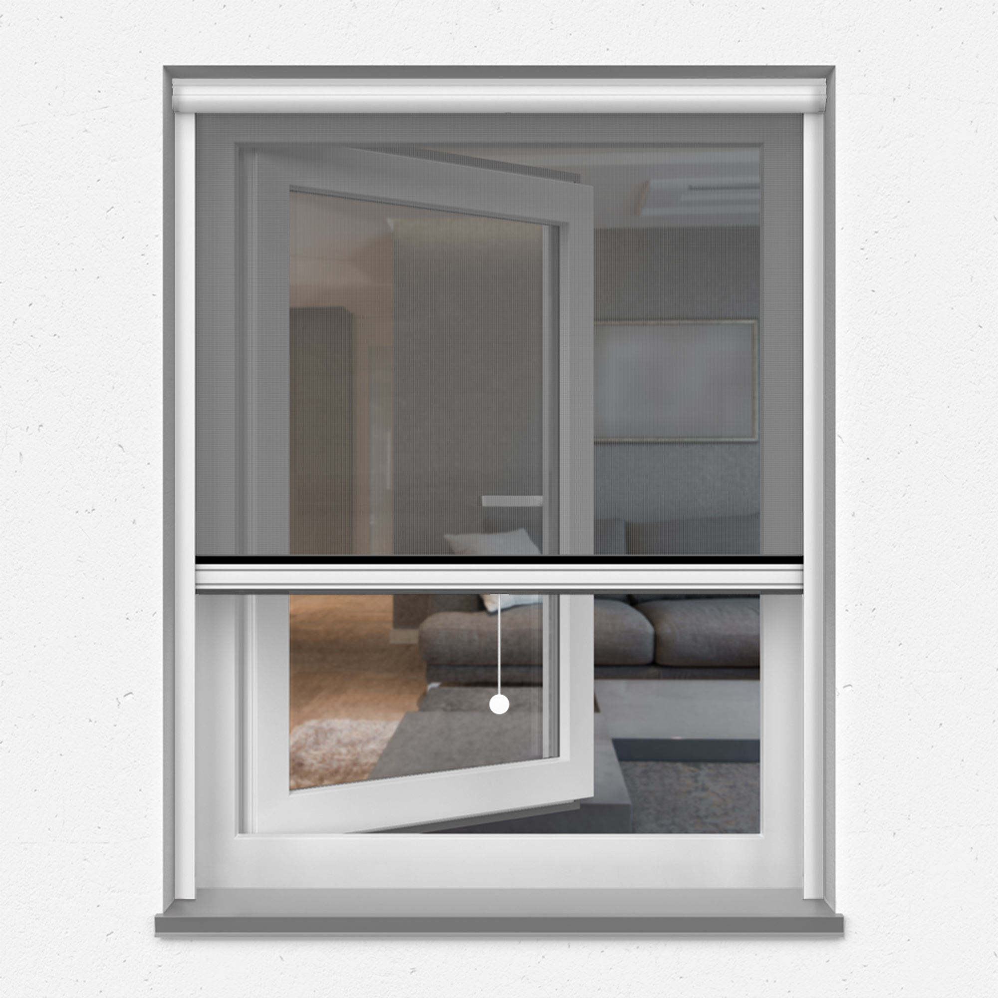 Zanzariera a rullo verticale 4 in 1 Zanzara | Telaio in alluminio, 70 x 130 cm, bianco