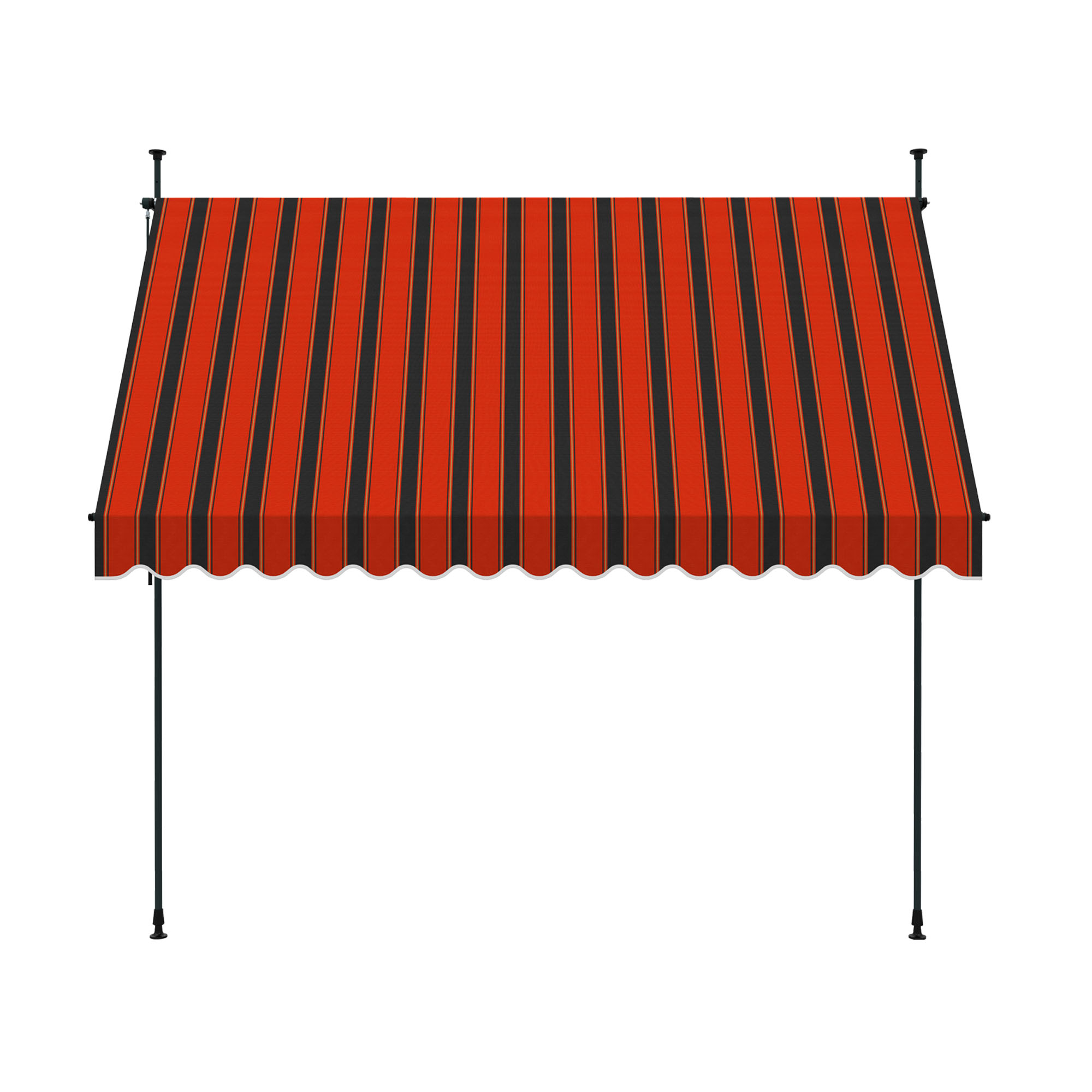Klemm- & Balkonmarkise JAM 2000 | 3,95 x 1,20 m / Gestell: anthrazit / Stoff: Multi, rot-schwarz 