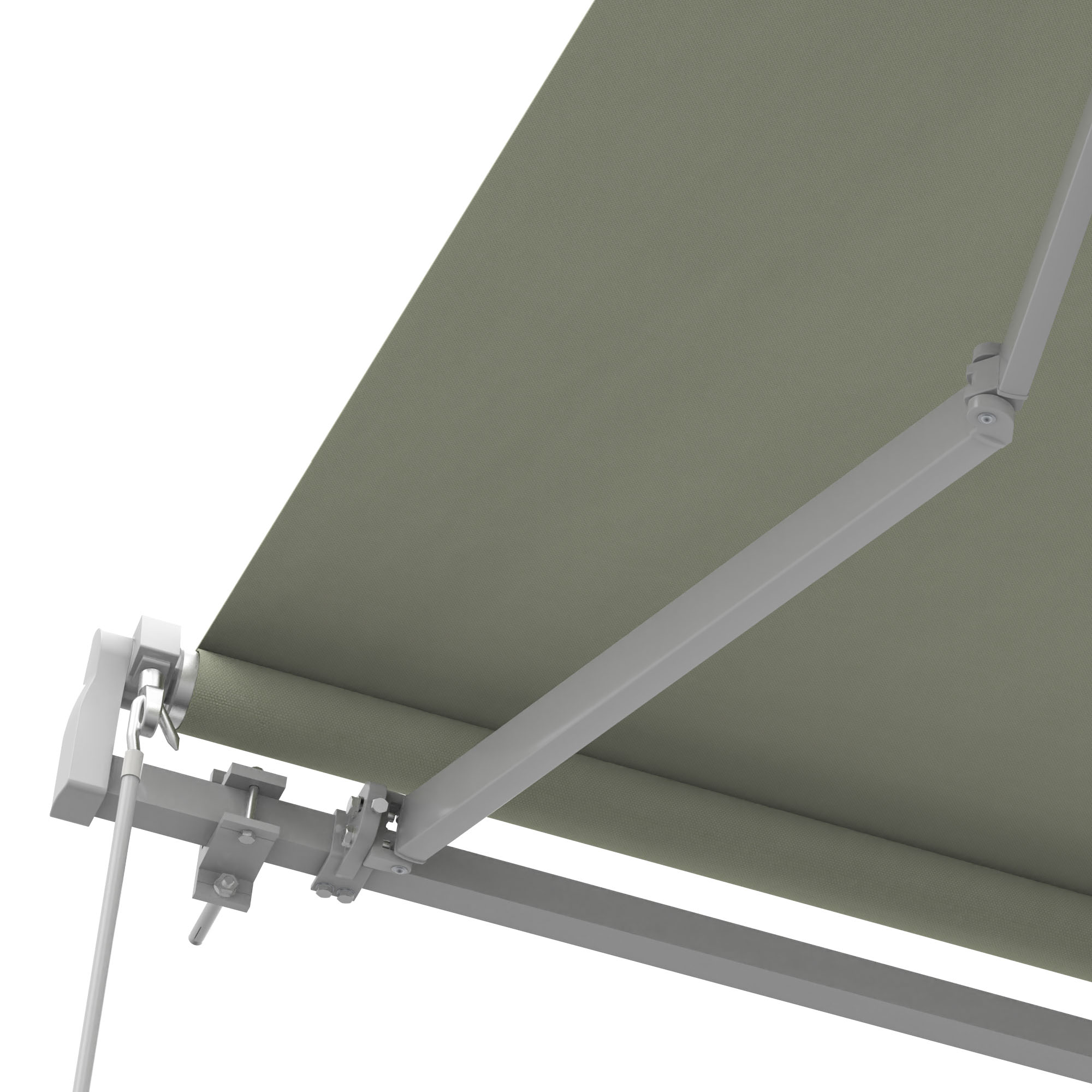 Gelenkarmmarkise Basic 2000 | 4 x 3 m / Gestell: weiß / Stoff: Uni, creme-weiß 