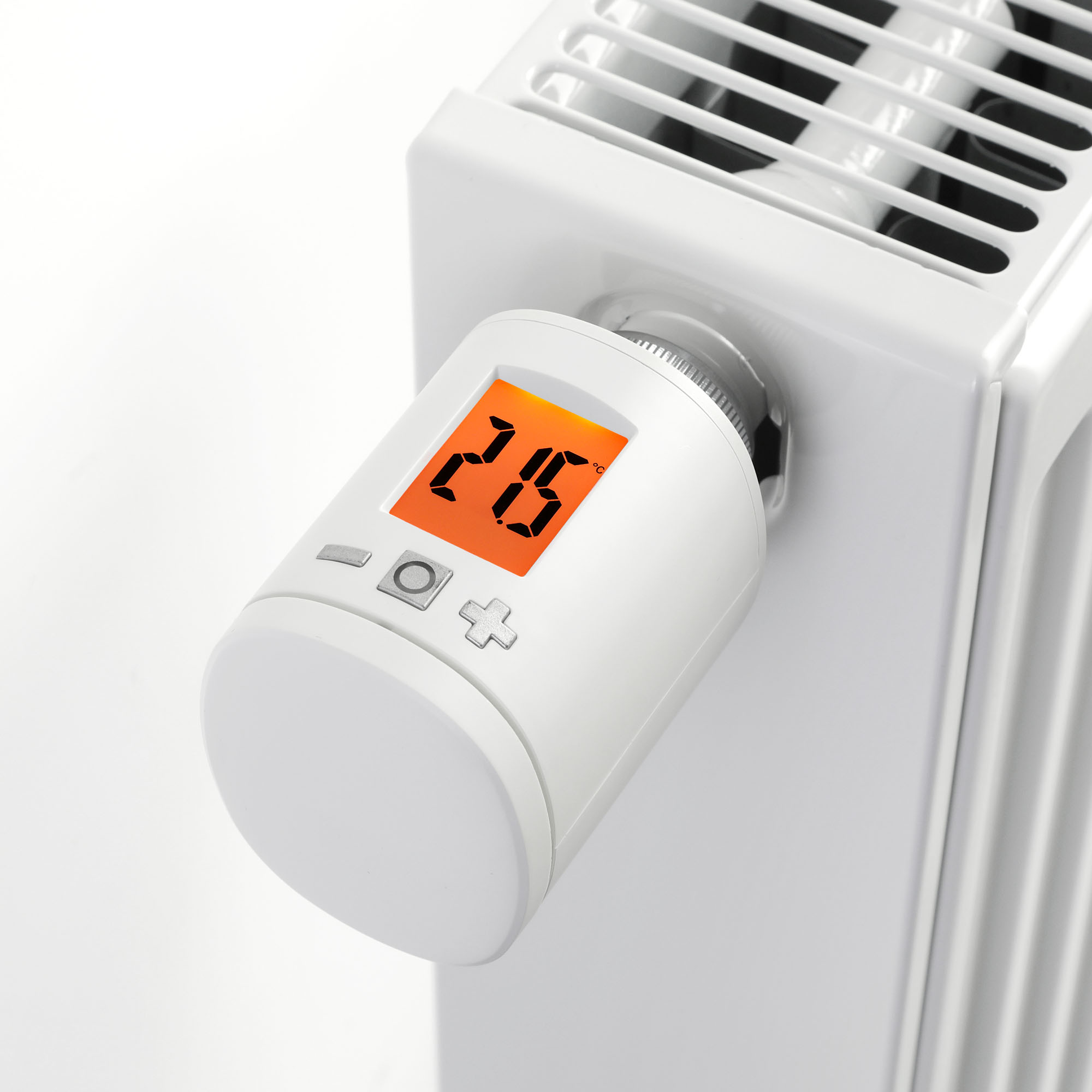 Smartes Heizkörper-Thermostat mit digitaler Anzeige und Bedientasten