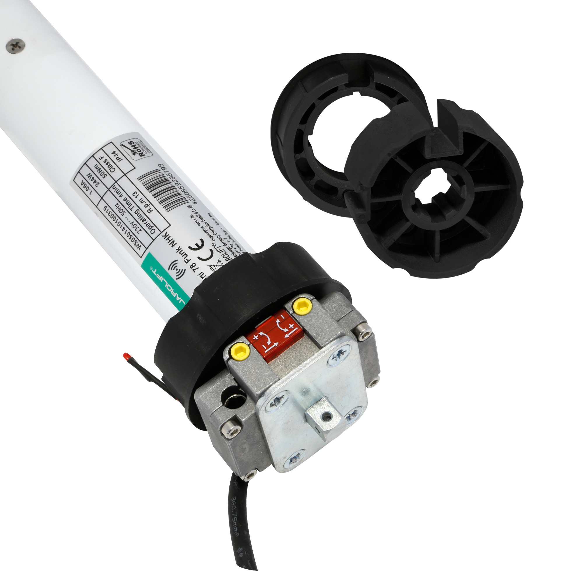 Funk-Markisenmotor Universal | UNI78F NHK (50 Nm / SW78 / NHK-Getriebe) + Rundwellen-Adapter 85 mm
