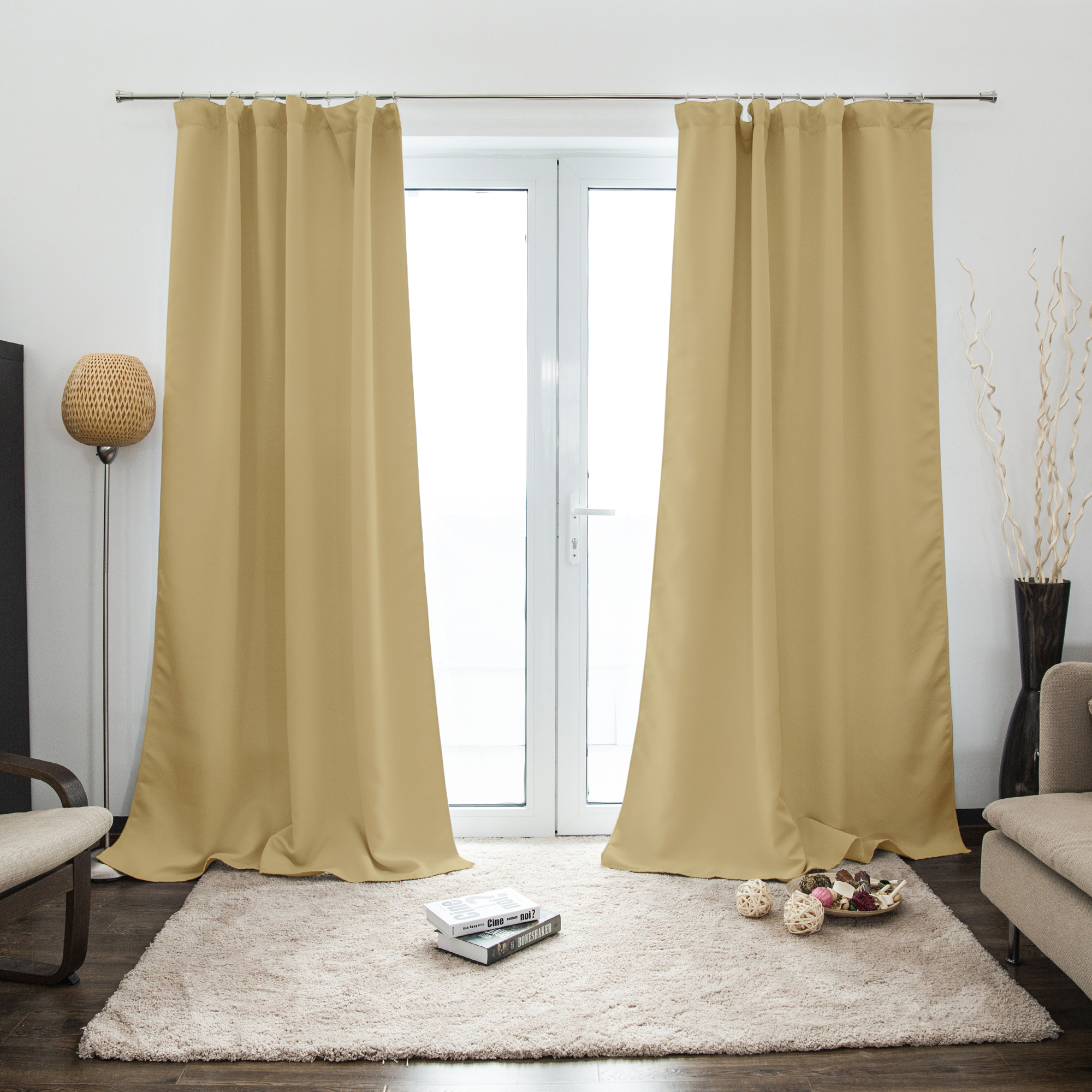                                     AURORA Vorhang mit Kräuselband | verdunkelnd, 140 x 235 cm, creme 
                                    - 140 x 235 cm- 1er Pack- creme                                