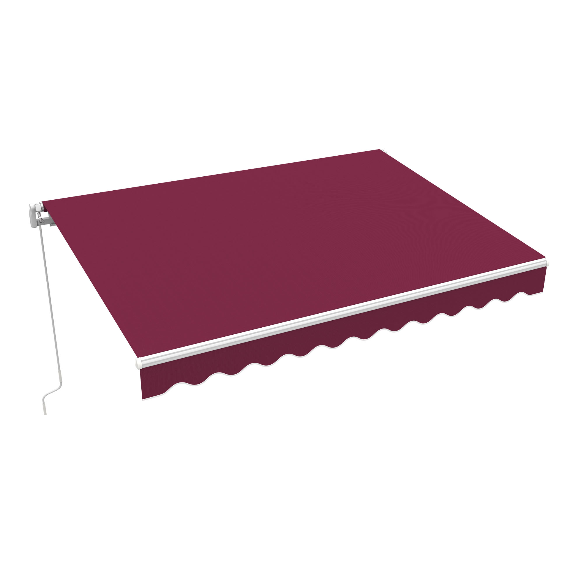 Gelenkarmmarkise Basic 2000 | 4 x 3 m / Gestell: weiß / Stoff: Uni, weinrot 