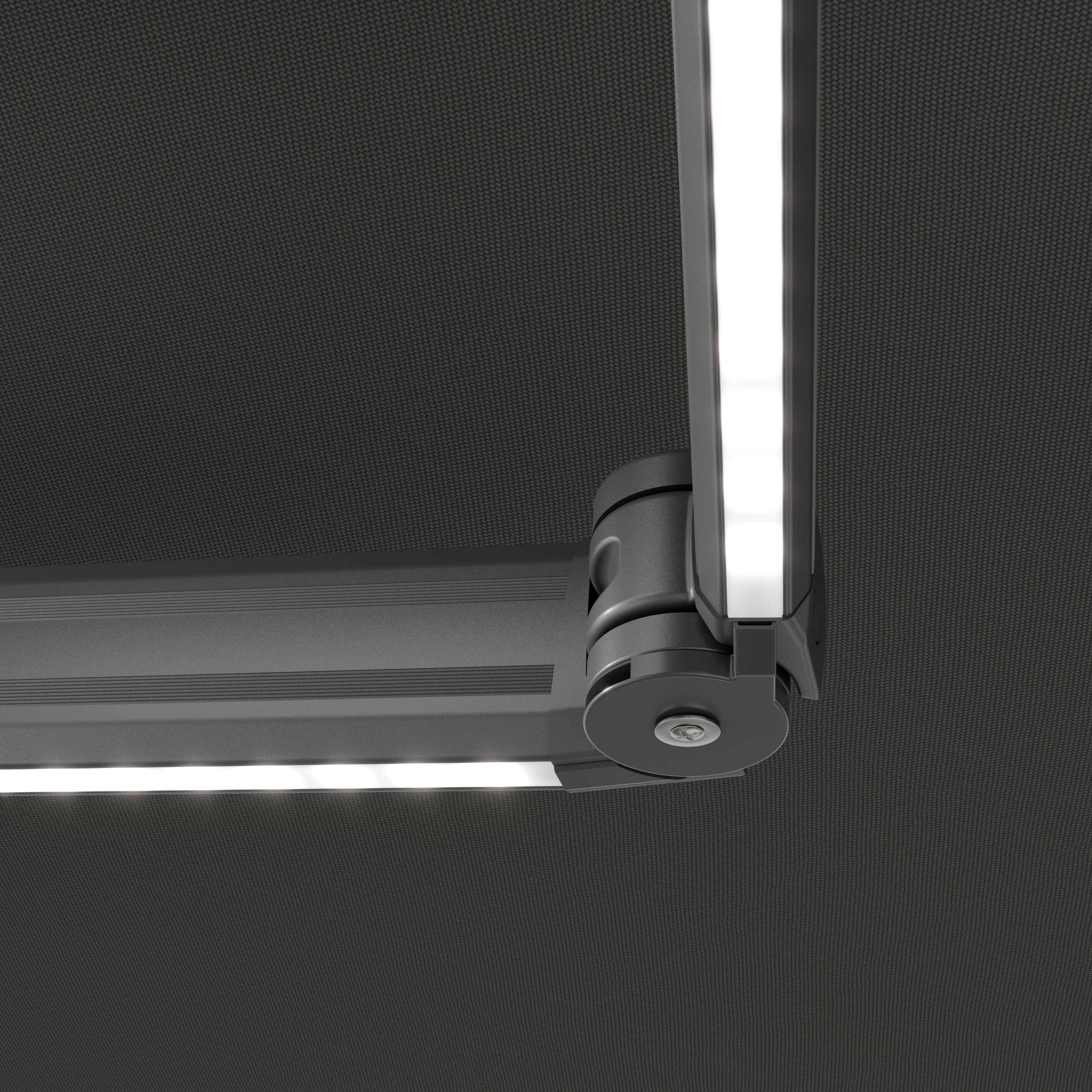 Kassettenmarkise Quadris LED | 3,95 x 3 m, anthrazit, Stoff: anthrazit, Uni