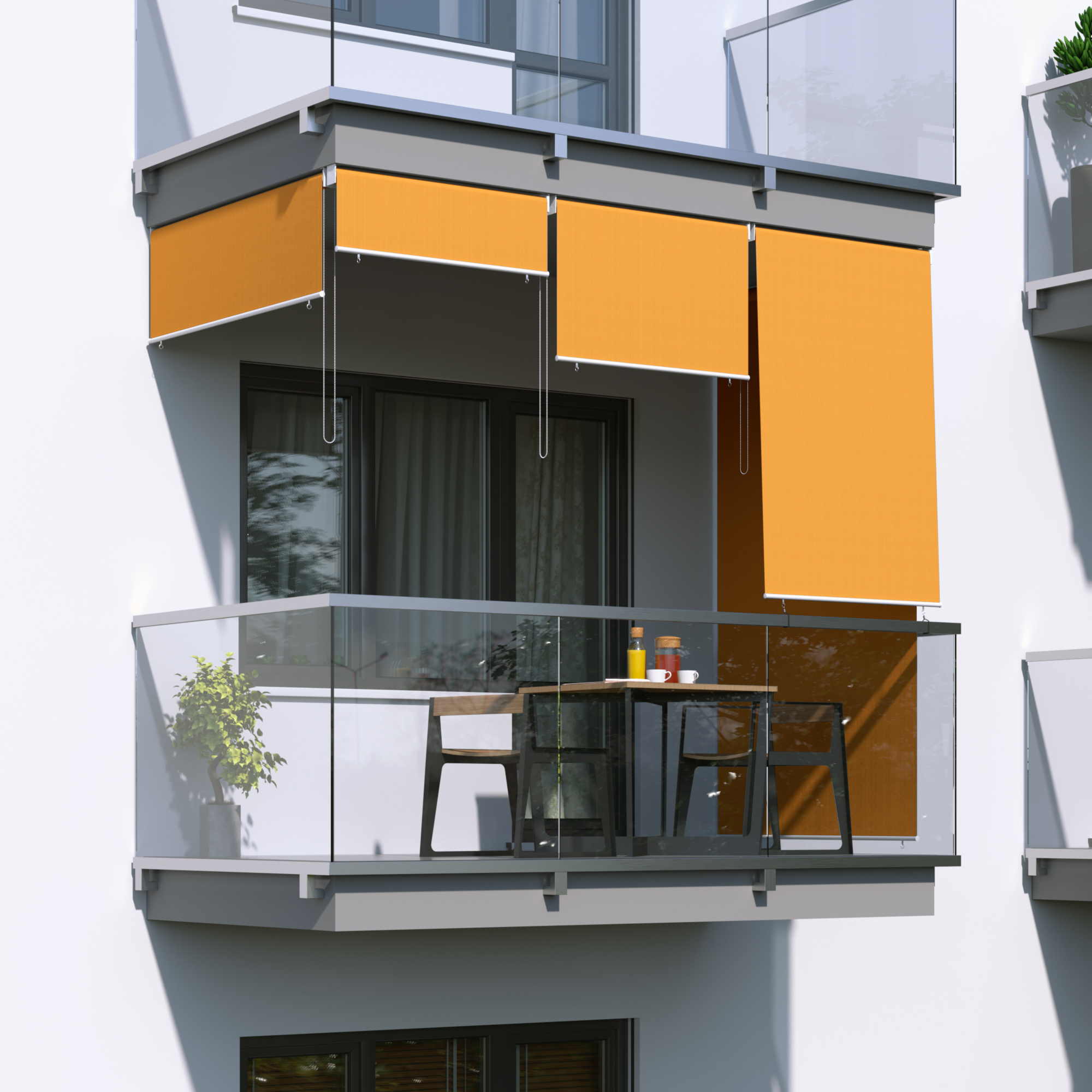 Tenda Verticale da Balcone | 240 x 240 cm, arancione