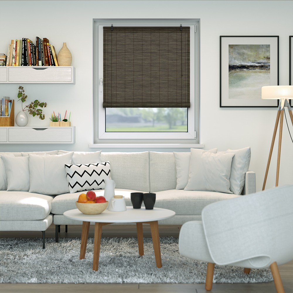 Tenda a rullo in bambù | 140 x 220 cm, marrone scuro