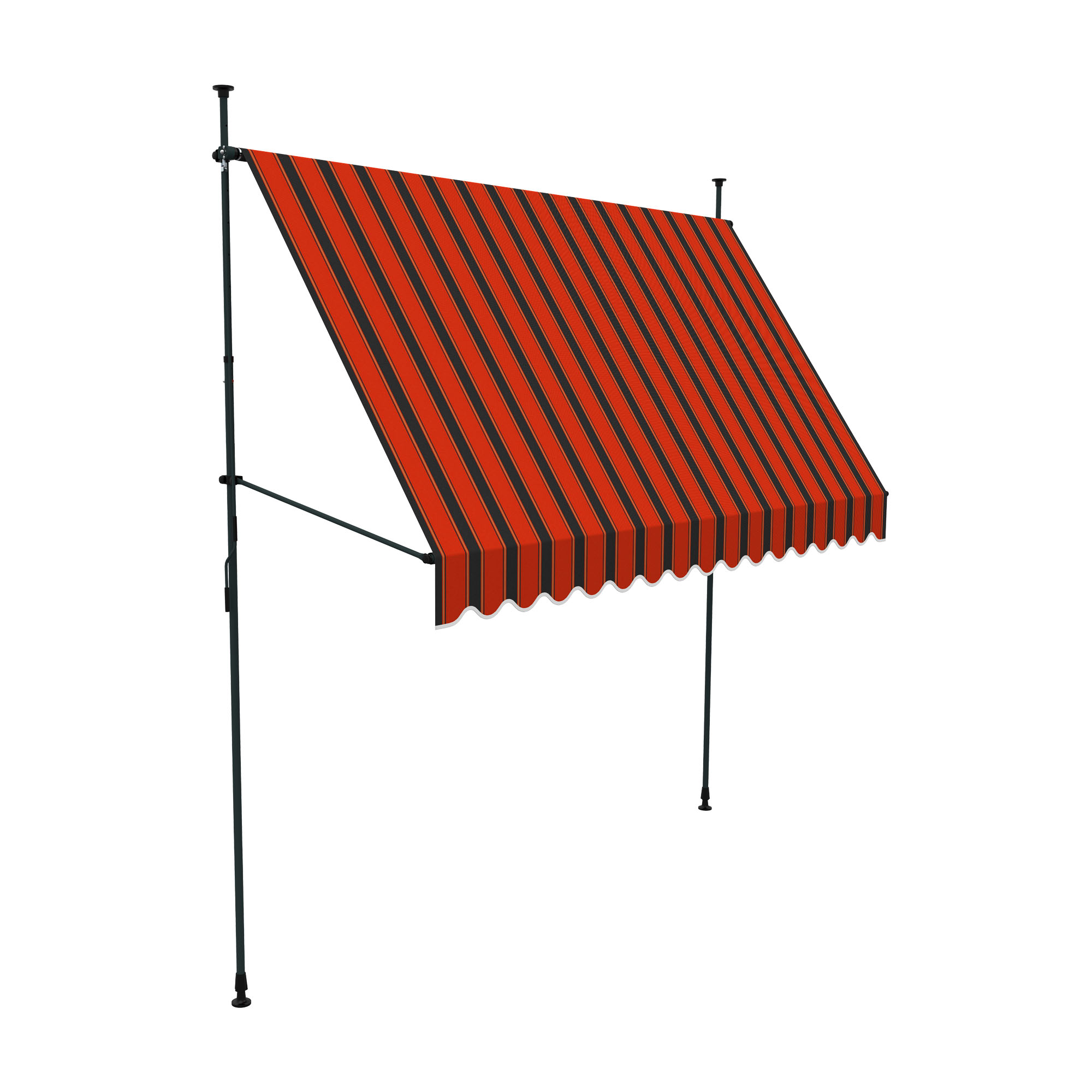 Klemm- & Balkonmarkise JAM 2000 | 3,95 x 1,20 m / Gestell: anthrazit / Stoff: Multi, rot-schwarz 