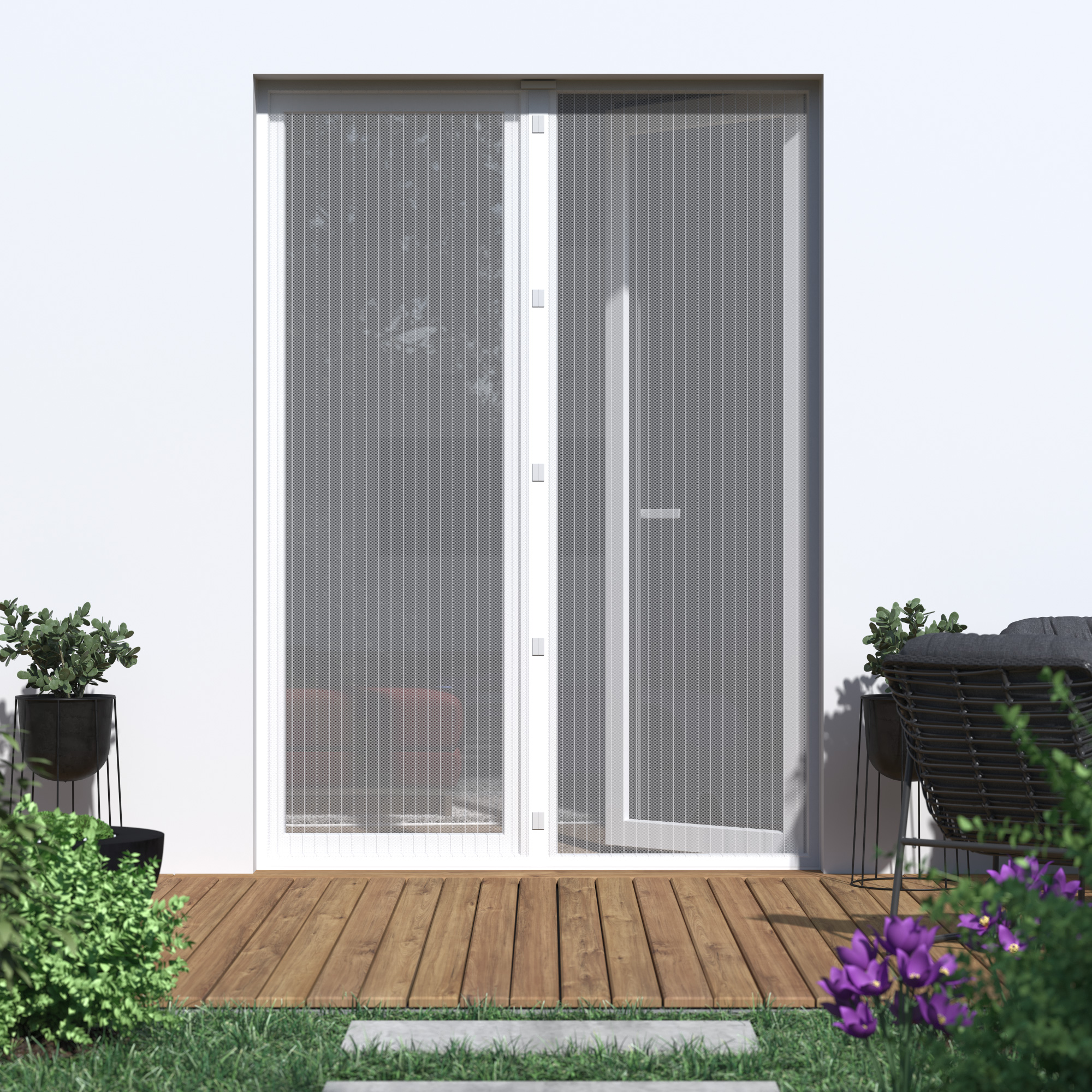 Zanzariera con chiusura magnetica per porte | 110 x 220 cm, bianco