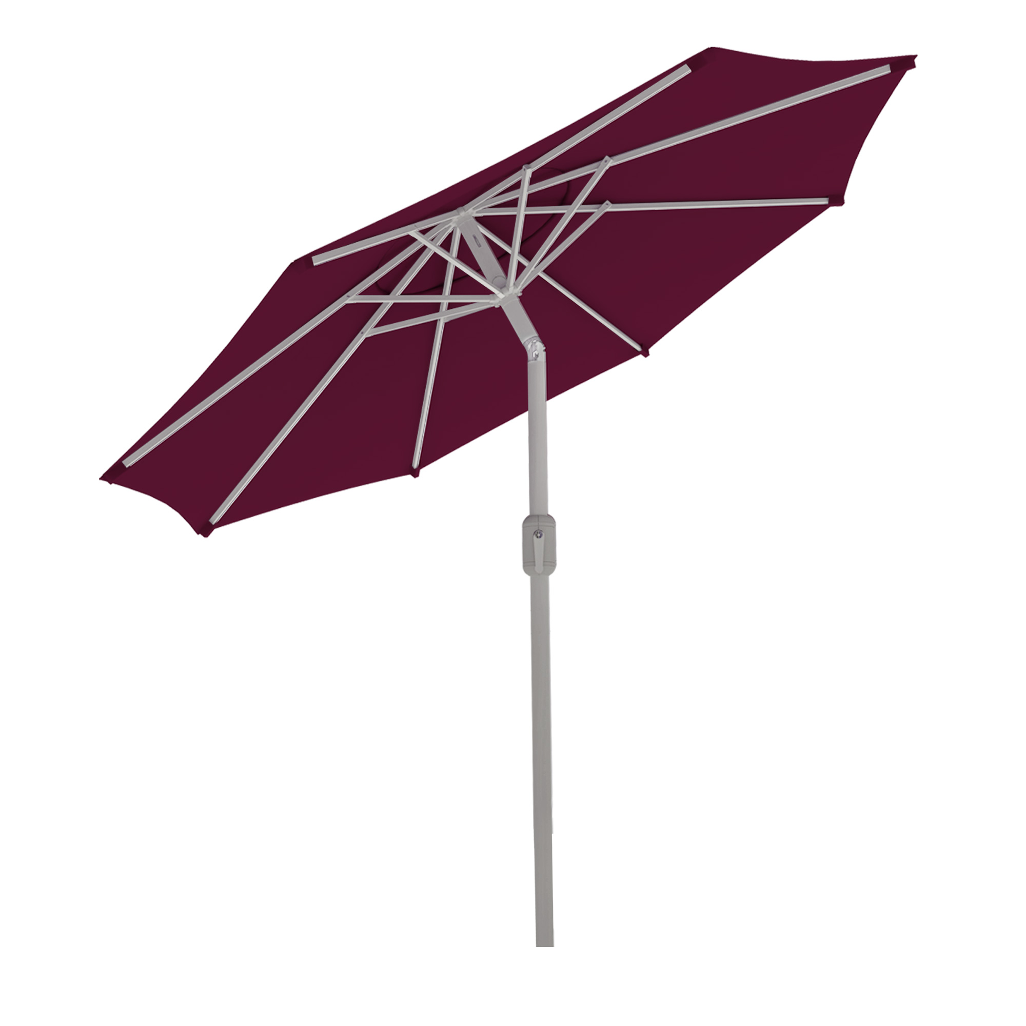 Ombrellone Interpara | 3,5 m, rotondo, bordeaux | struttura, argento