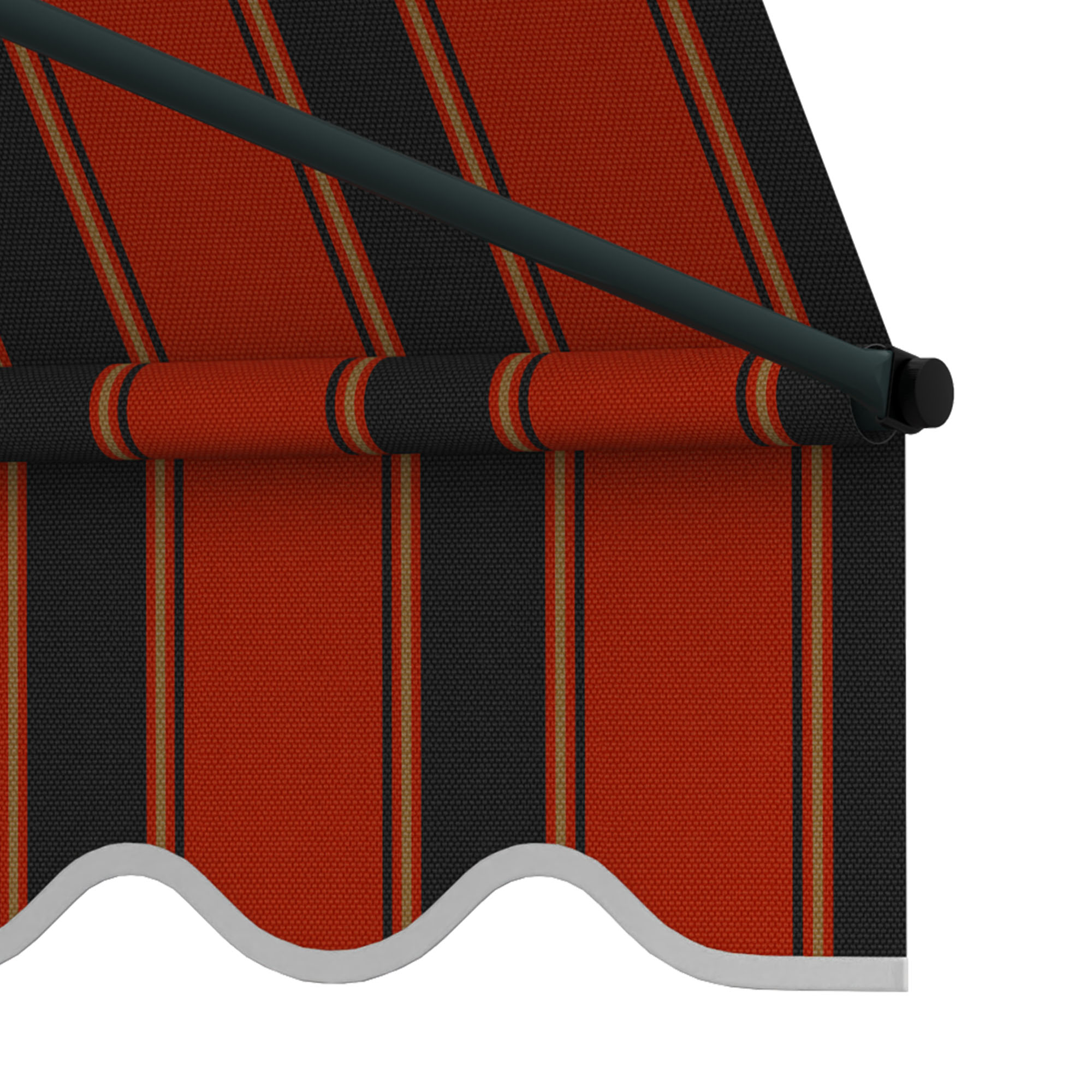 Klemm- & Balkonmarkise JAM 2000 | 3,95 x 1,20 m / Gestell: anthrazit / Stoff: Multi, rot-schwarz 