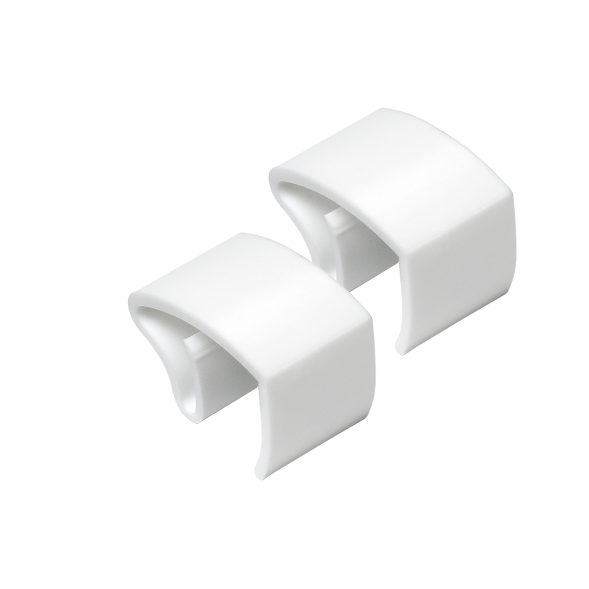 Zwei Mini Klemmclips für Jalousie Oberschiene, gebogene Form, zur Befestigung geeignet