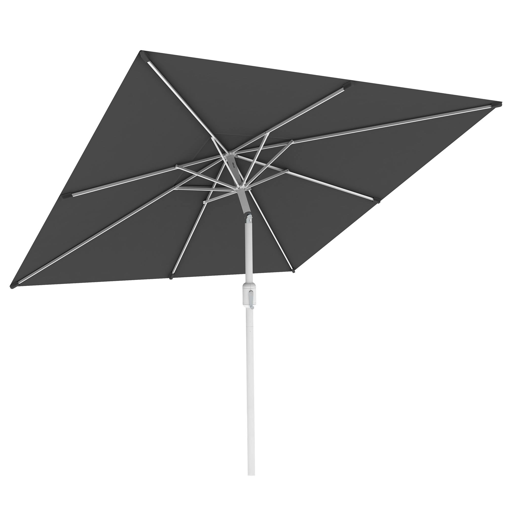 Ombrellone Interpara | 3 x 3 m, quadrato, grigio | struttura, bianco