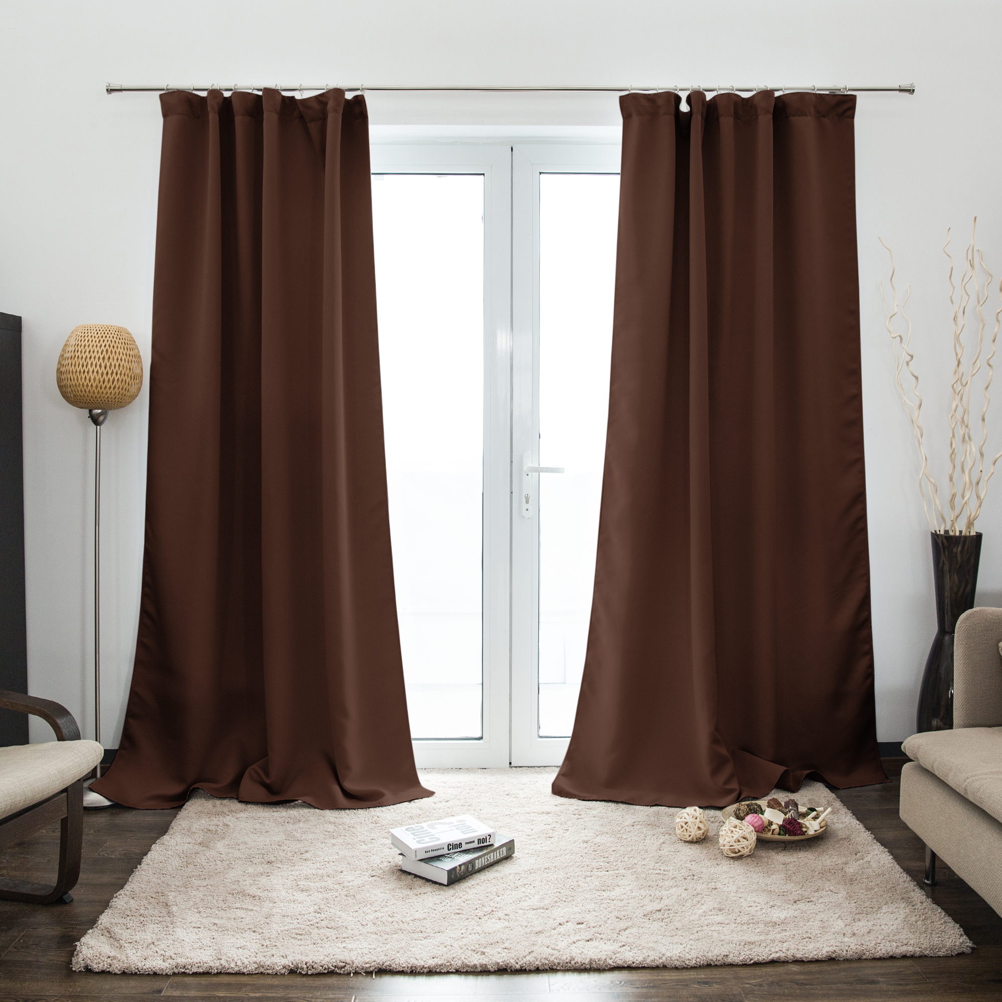 Tenda arricciata AURORA | opaco, 140 x 235 cm, marrone