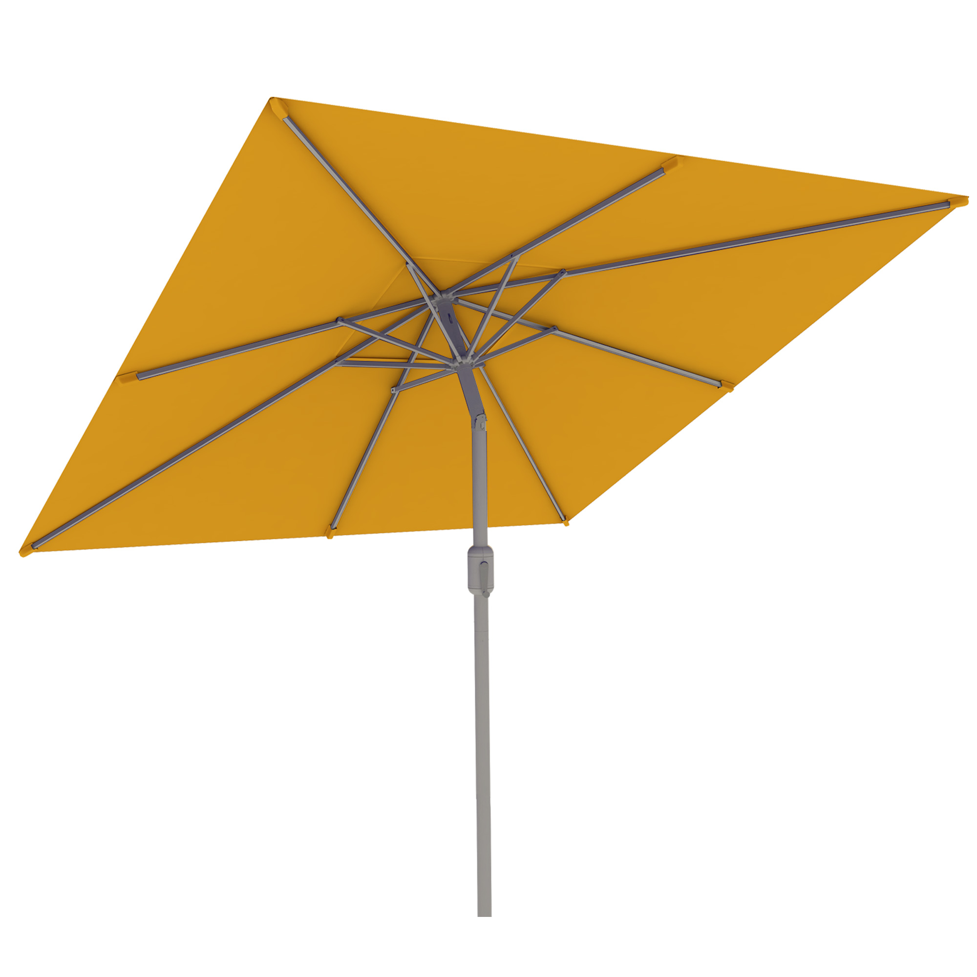 Ombrellone Interpara | 3 x 3 m, quadrato, giallo | struttura, argento