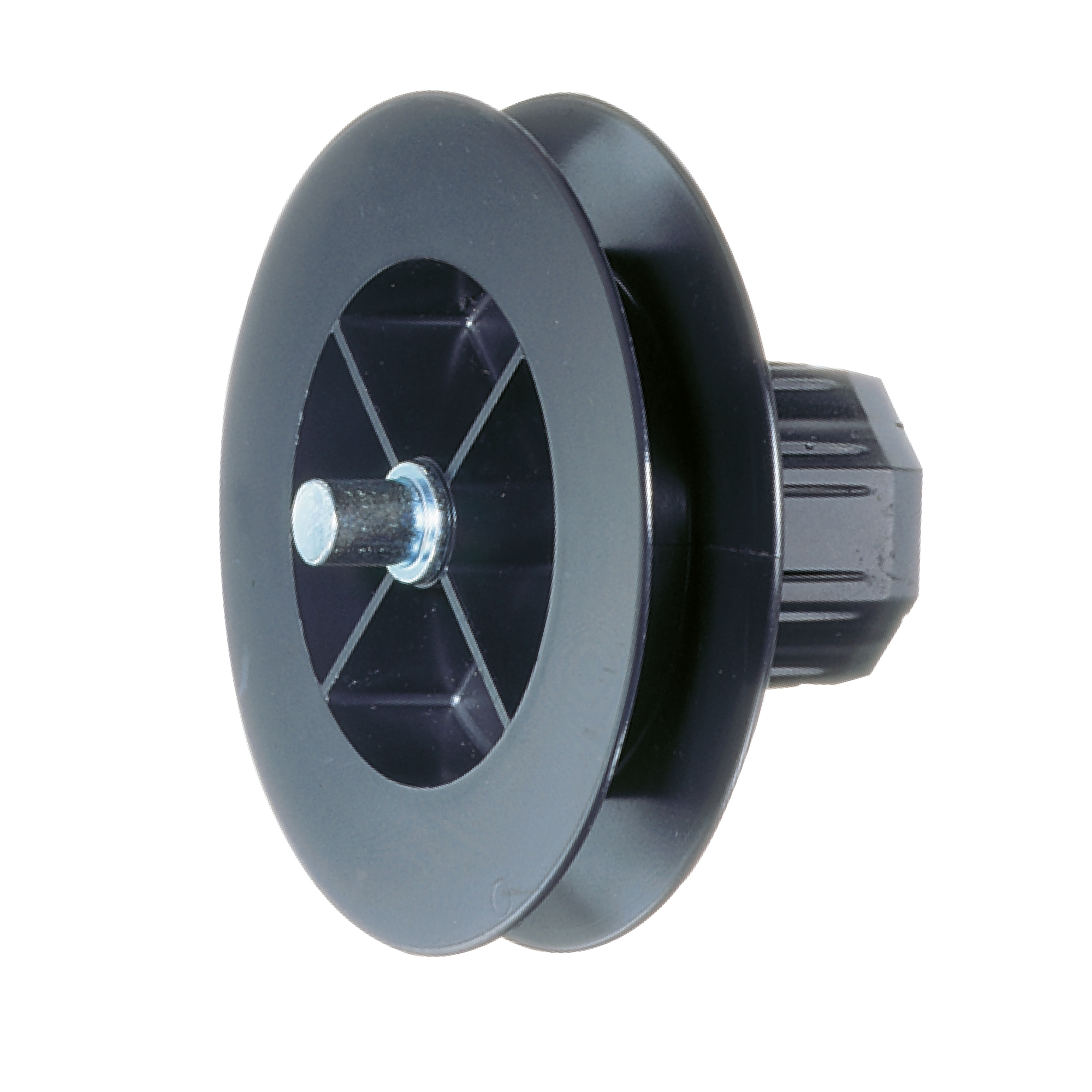 Disco per cinturino con supporto rullo per asse tapparella 8-lati SW40 CORTO | Ø 140 mm / perno esterno