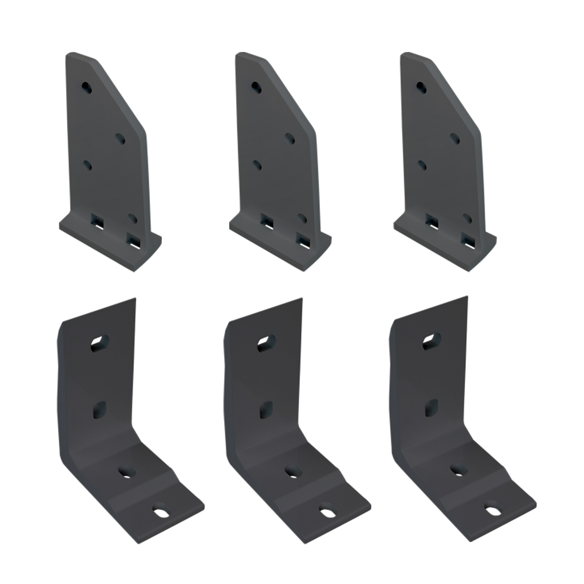 Dachsparrenhalter-Set mit Deckenwinkel für Kassettenmarkise Line, sechs Halterungen abgebildet