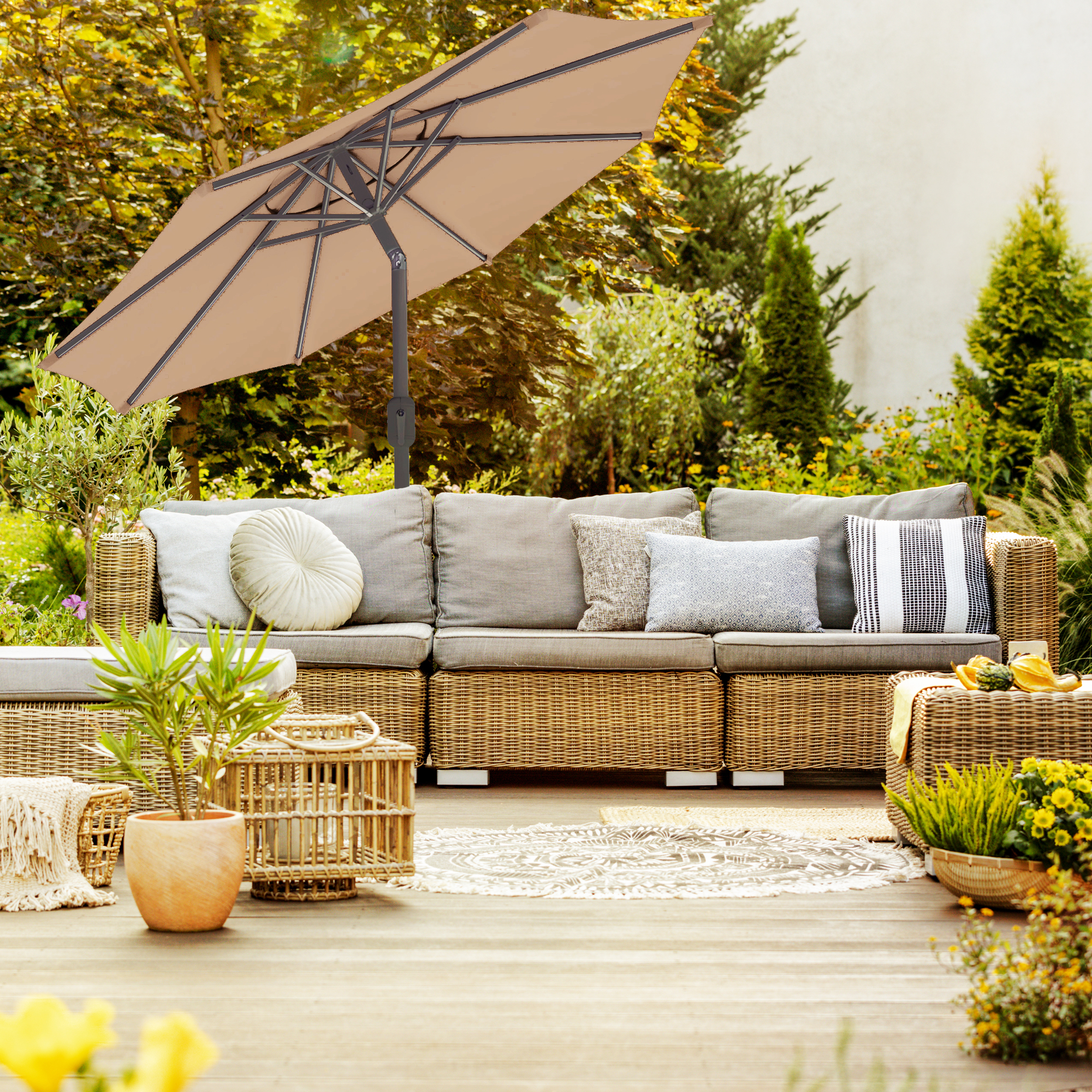 Sonnenschirm Gestell für interpara Sonnenschirm | 3,5 m, rund, anthrazit 
                                    - anthrazit- rund | 3,5 m