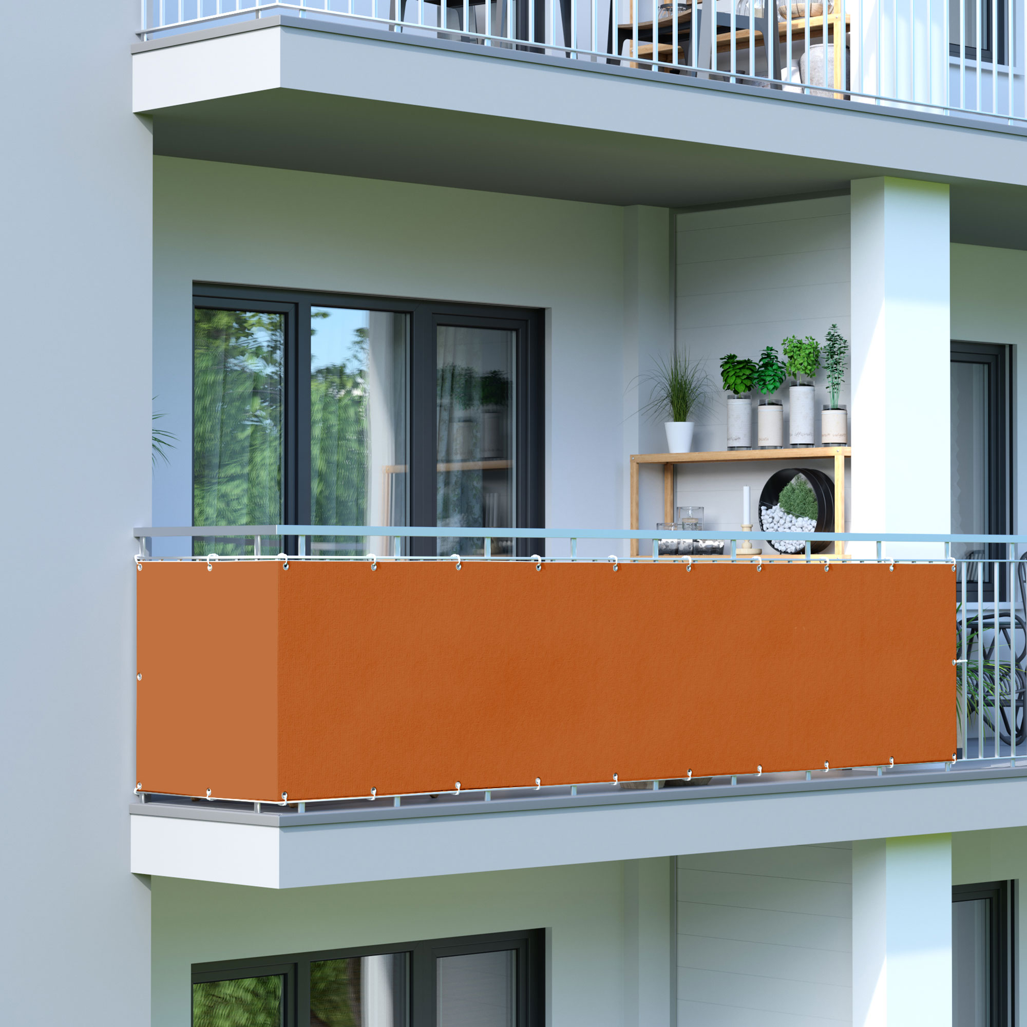 Rete frangivista per balcone - Poliestere / Impermeabile | 300 x 90 cm, arancione