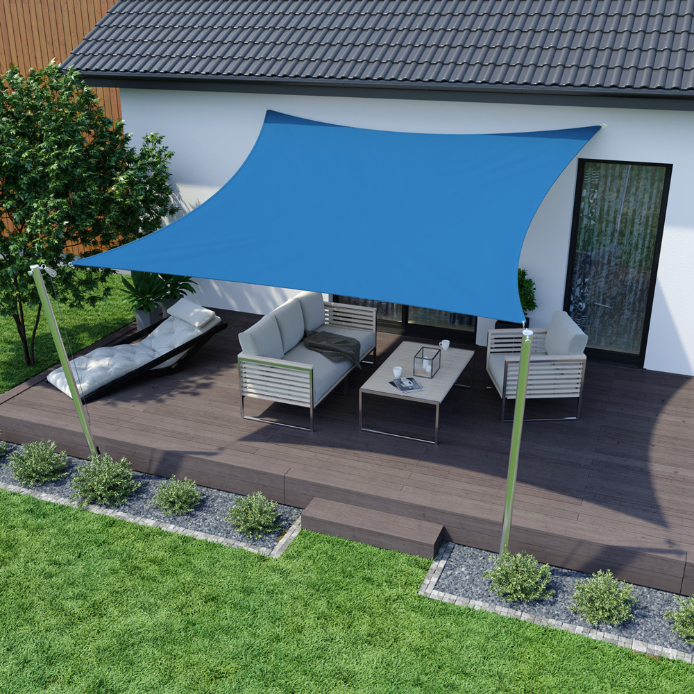 Vela Ombreggiante - Poliestere / Impermeabile | 3,0 x 3,0 m, quadrato, Azzurro celeste
