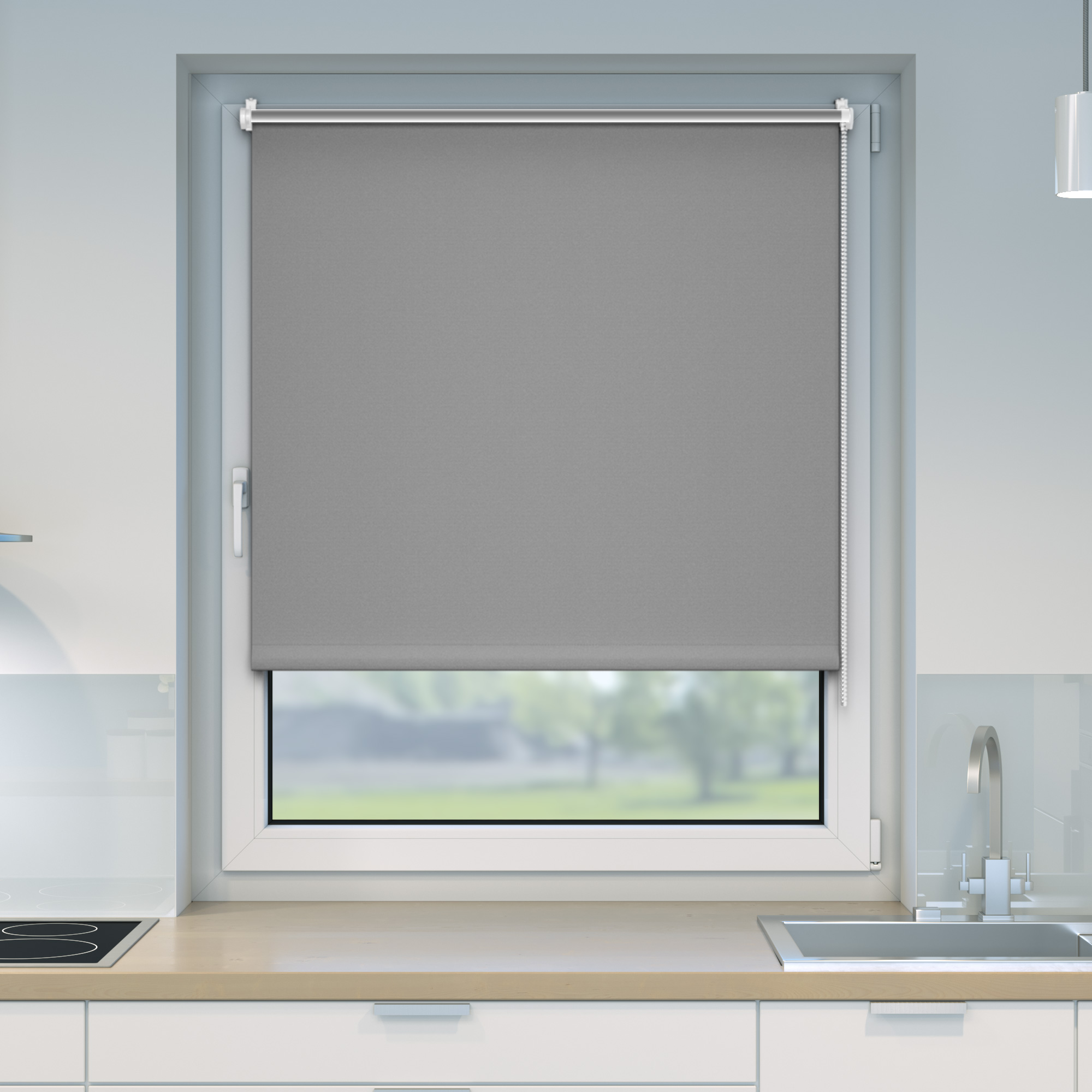 Klemmfix Tenebra Verdunkelungsrollo / Thermorollo | 35 x 160 cm, grau