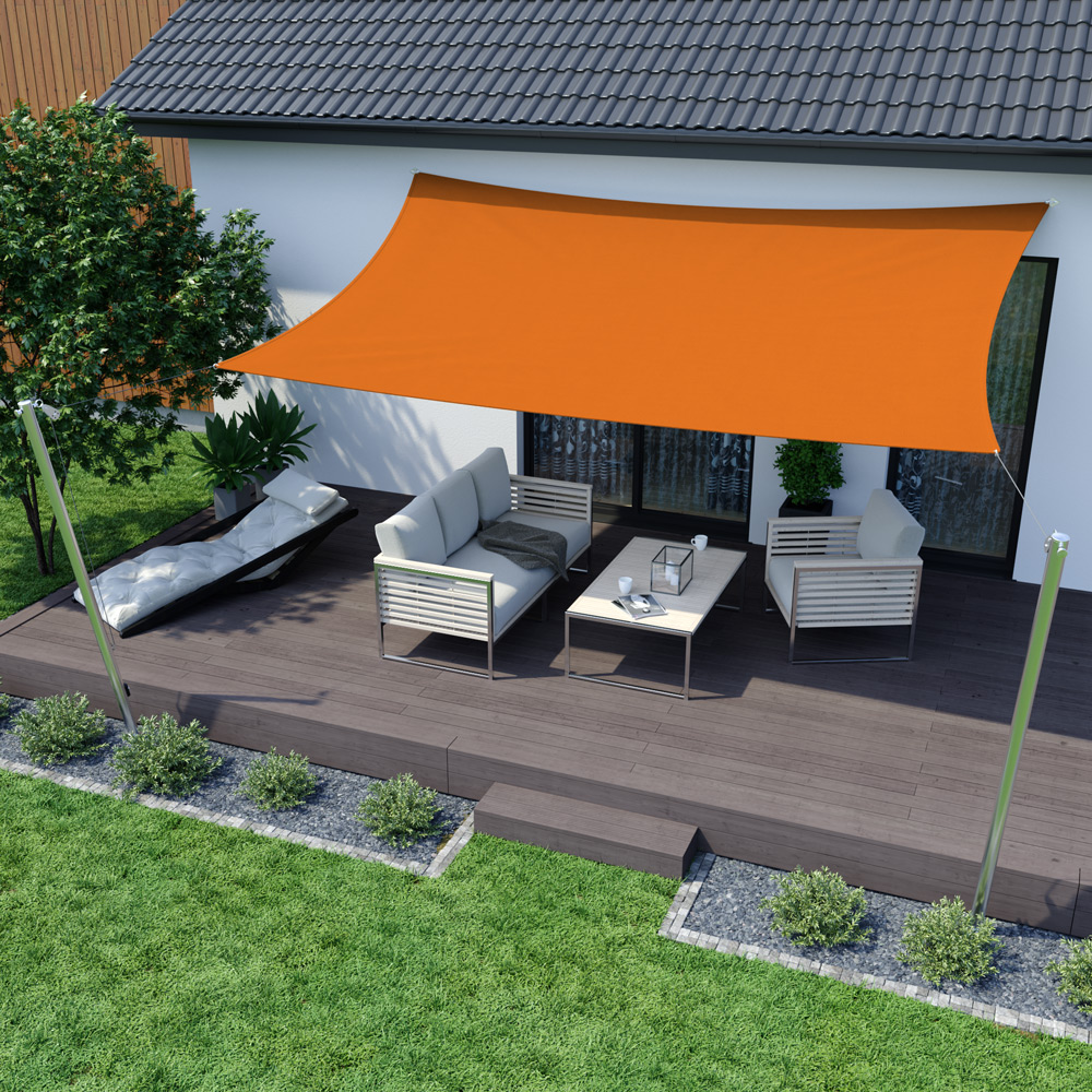 Vela Ombreggiante - Poliestere / Impermeabile | 5,0 x 4,0 m, rettangolare, arancione