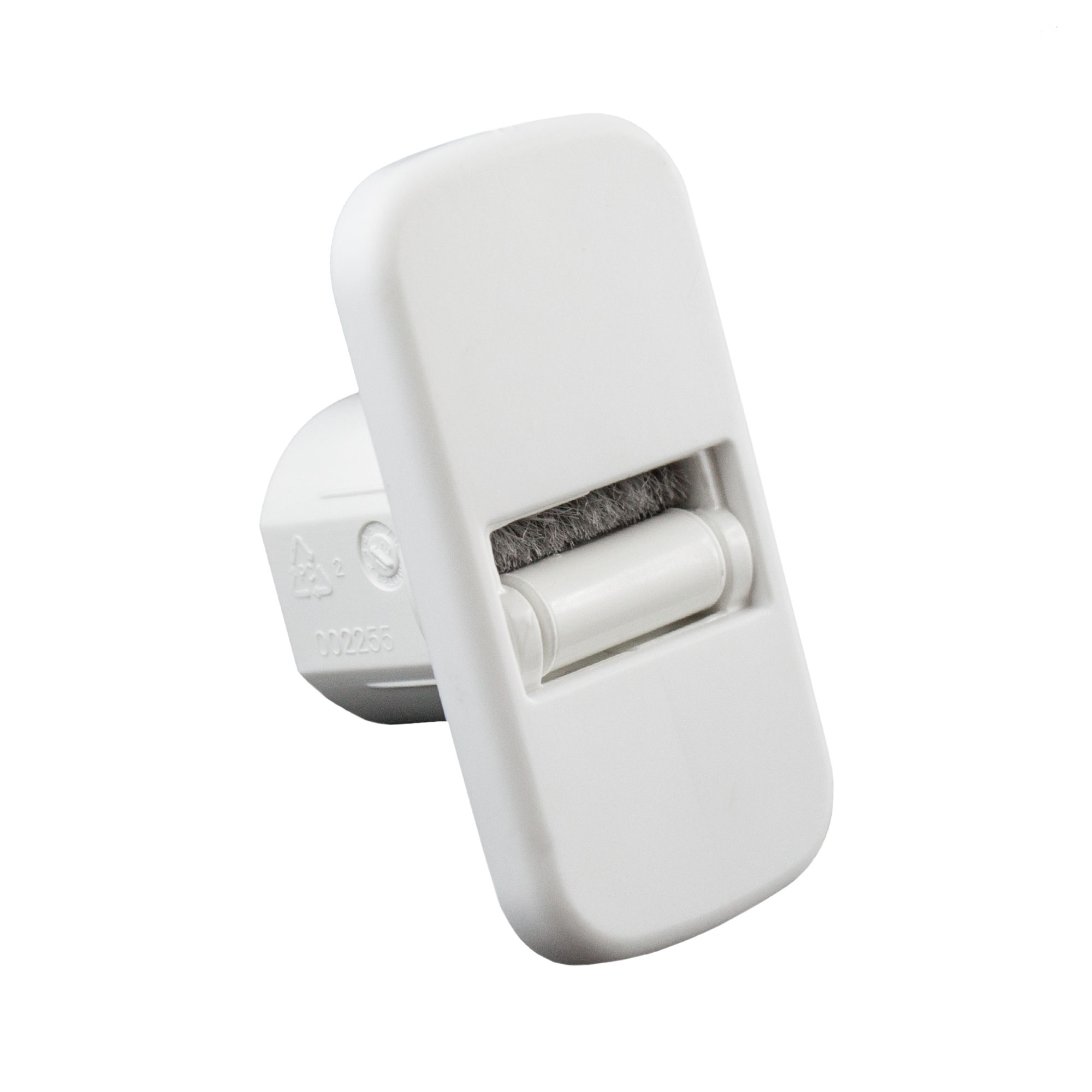 Rullino guida per cinturino mini ENEV per tapparella con Guarnizione a spazzola | bianco / per cinghia da 15 mm