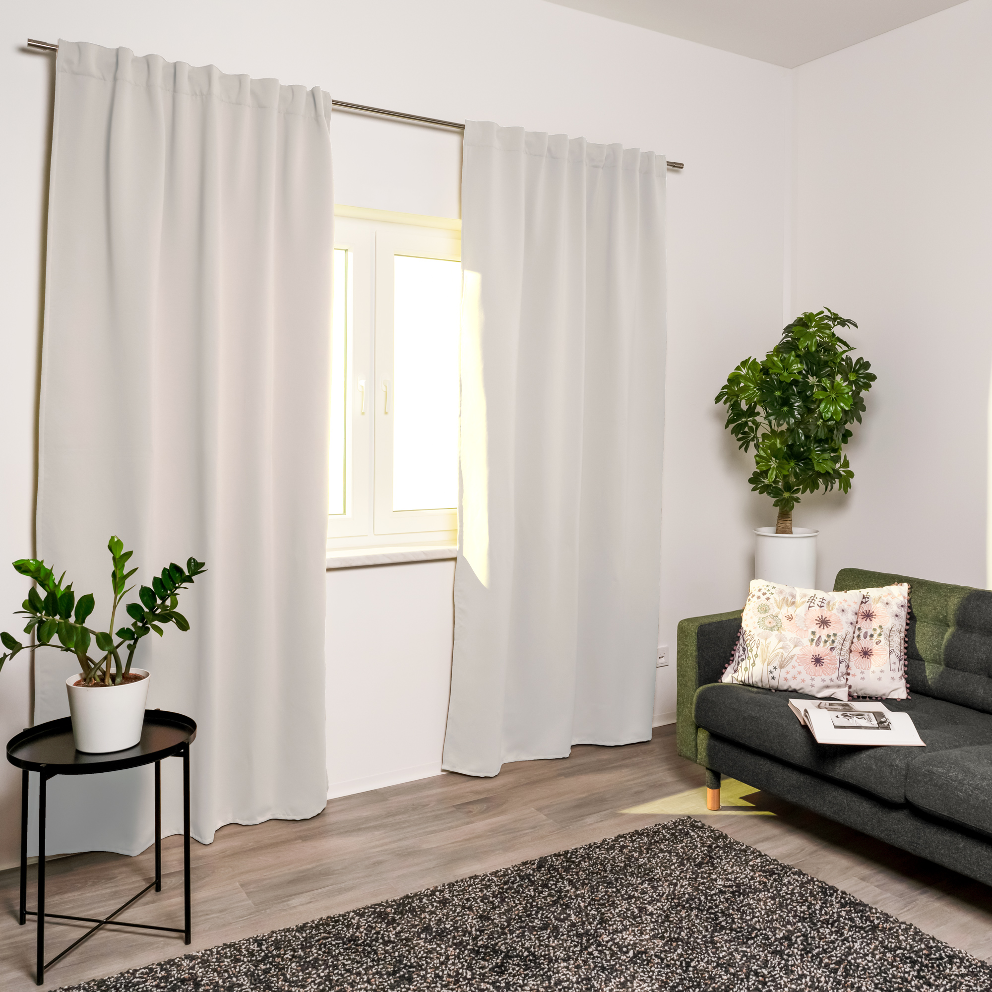 Tenda acustica con nastro multifunzione ACUSTICO | opaco, 135 x 245 cm, bianco sporco