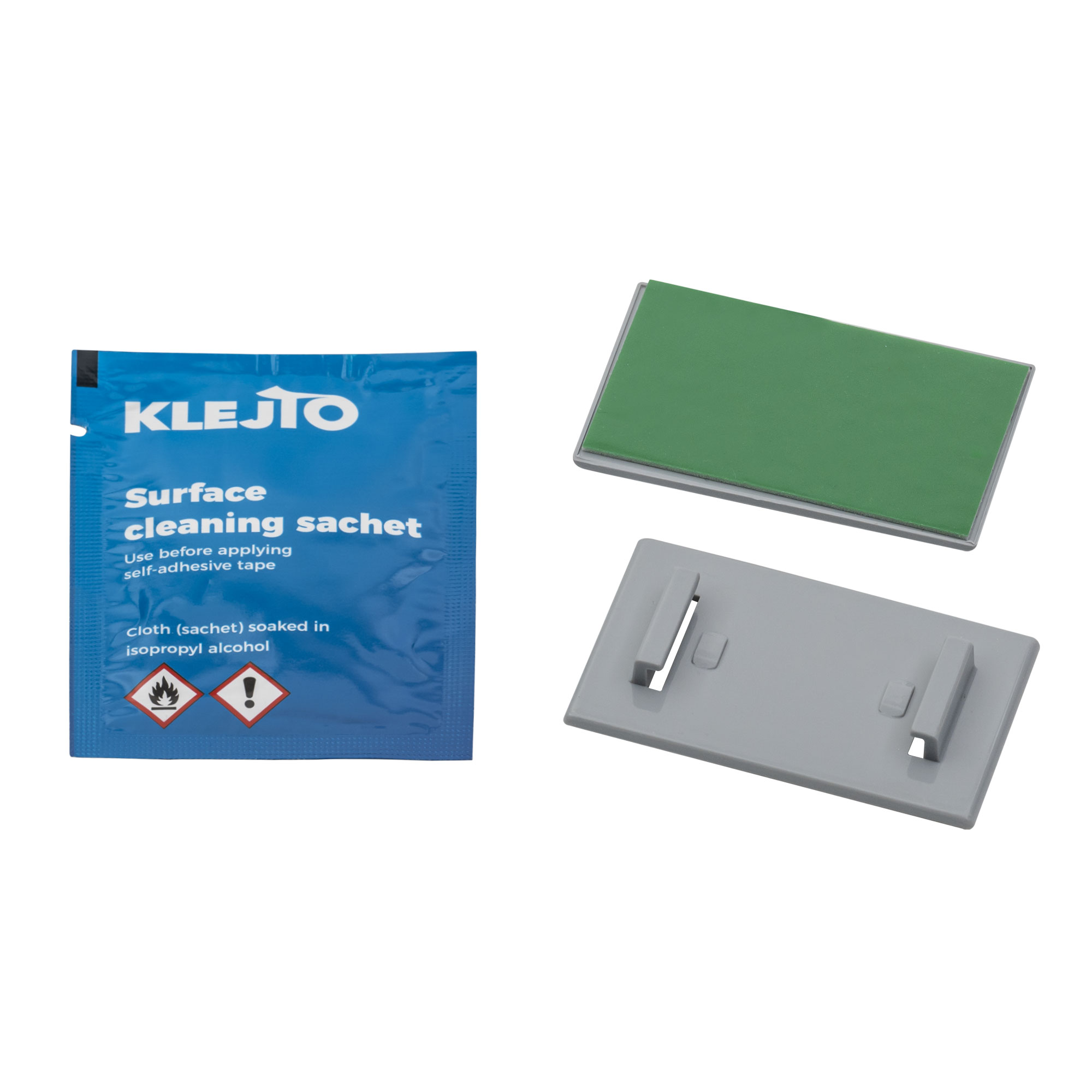 Klebehalter-Set für Rollos mit Reinigungstuch und Klebepads