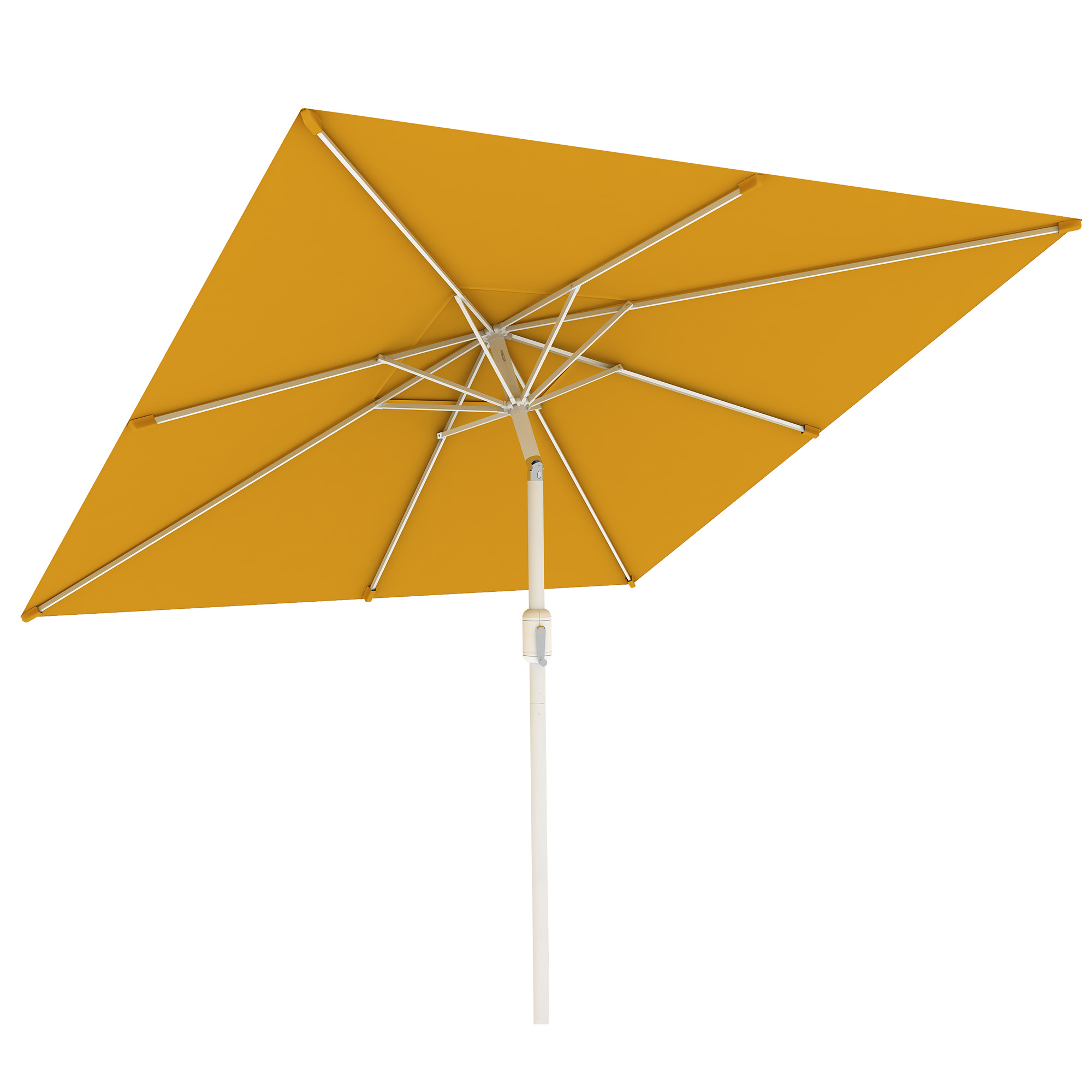 Ombrellone Interpara | 3 x 3 m, quadrato, giallo | struttura, bianco