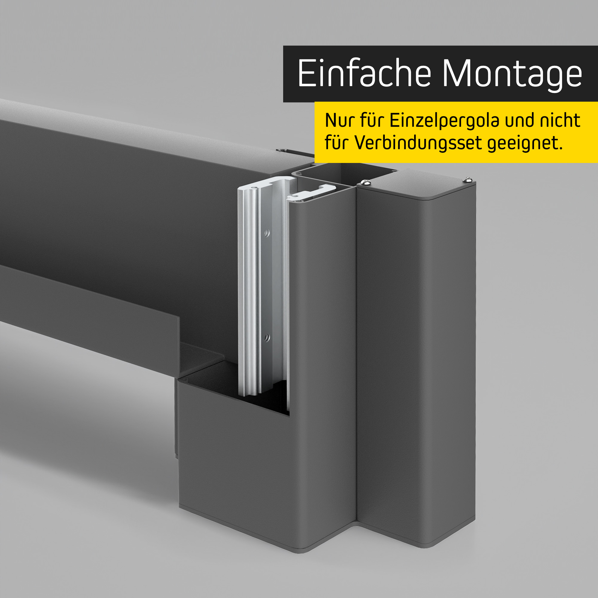 Wandmontageset für Pergola mit Lamellendach | 3 m, anthrazit 