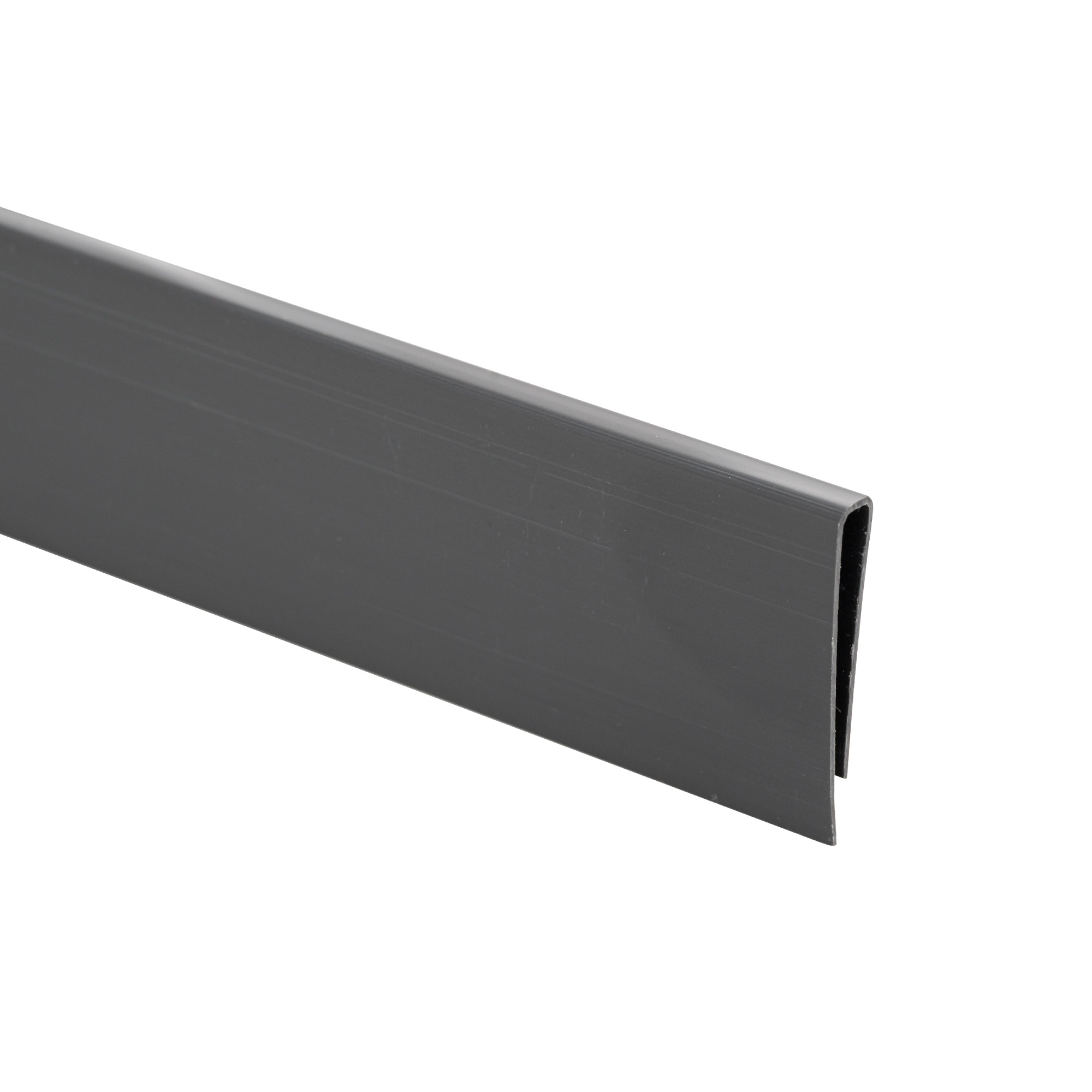 PVC Abdeckprofil für Sichtschutzmatten | 1 m Länge, grau (grau - 1,00 m)
                                    - grau- 1,00 m