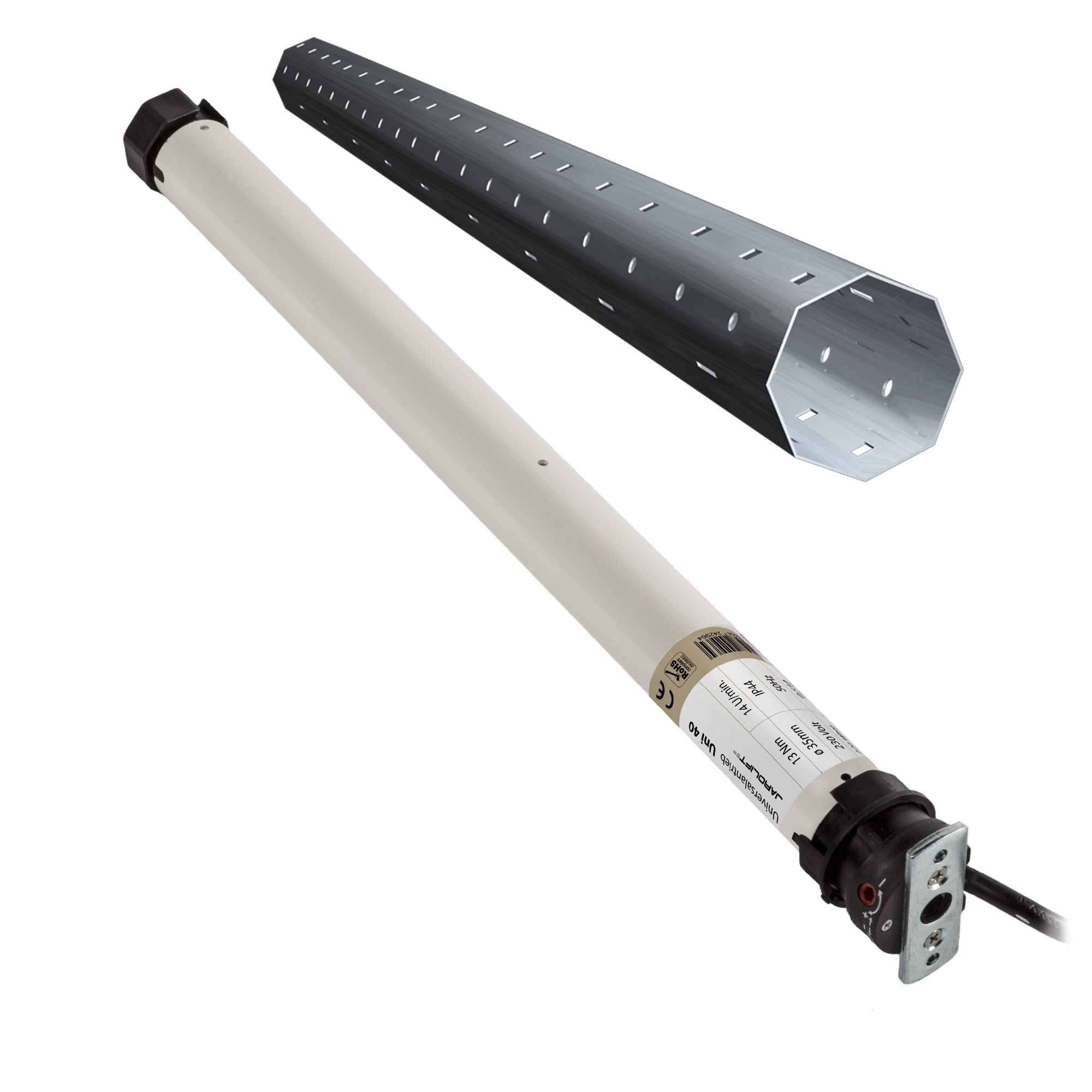 Motore per tapparella Universale | UNI40 (13 Nm / SW40) + Set rullo per cassonetto esterno 1