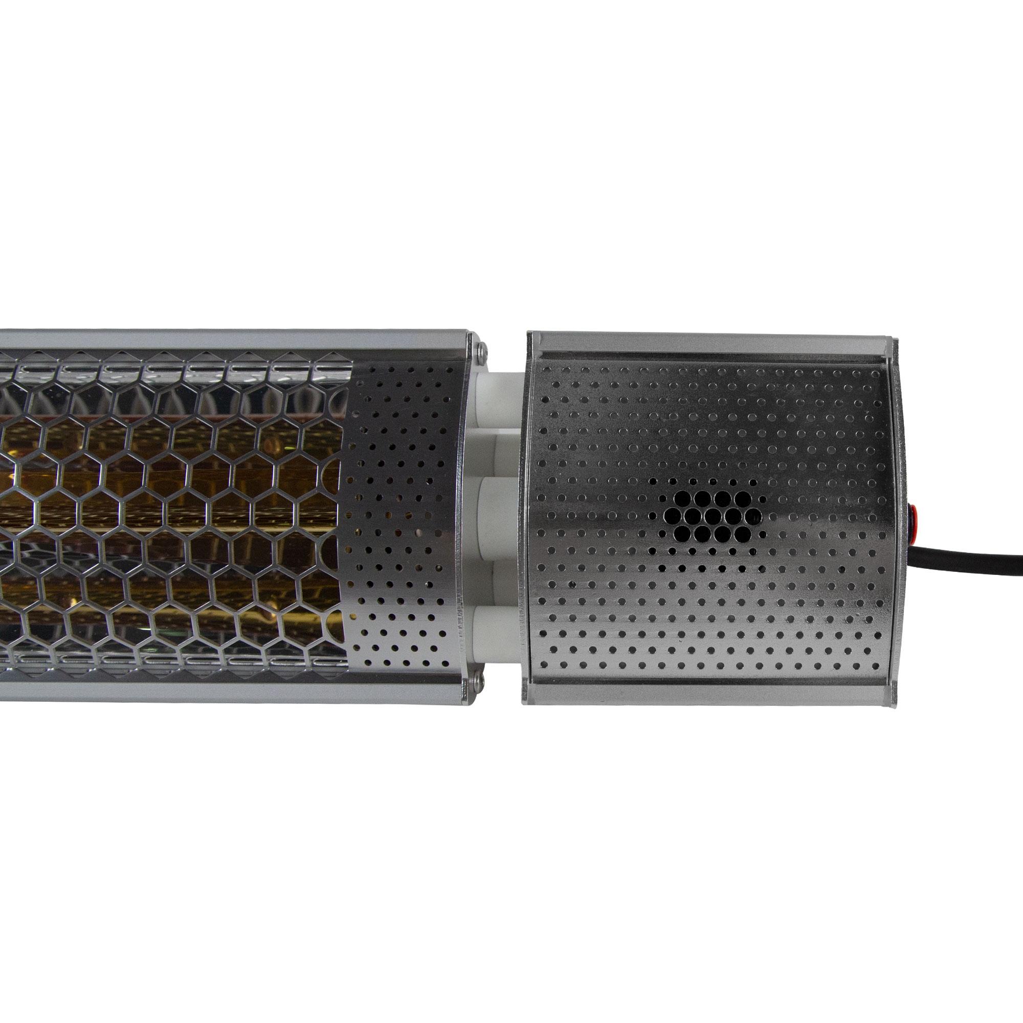 Halogen-Infrarotstrahler mit Wabenstruktur und perforiertem Gehäuse, 2000 Watt Leistung