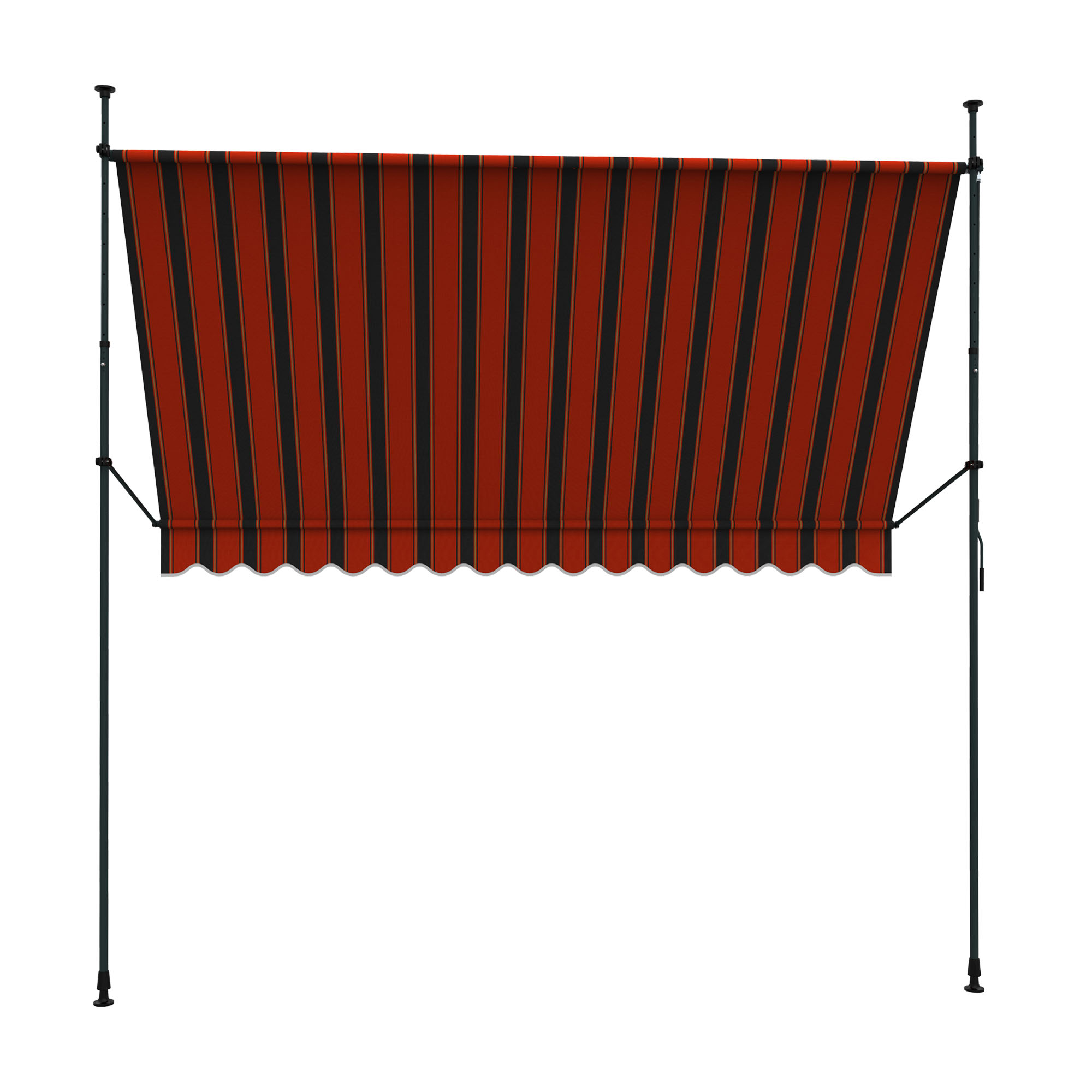 Klemm- & Balkonmarkise JAM 2000 | 3,95 x 1,20 m / Gestell: anthrazit / Stoff: Multi, rot-schwarz 
