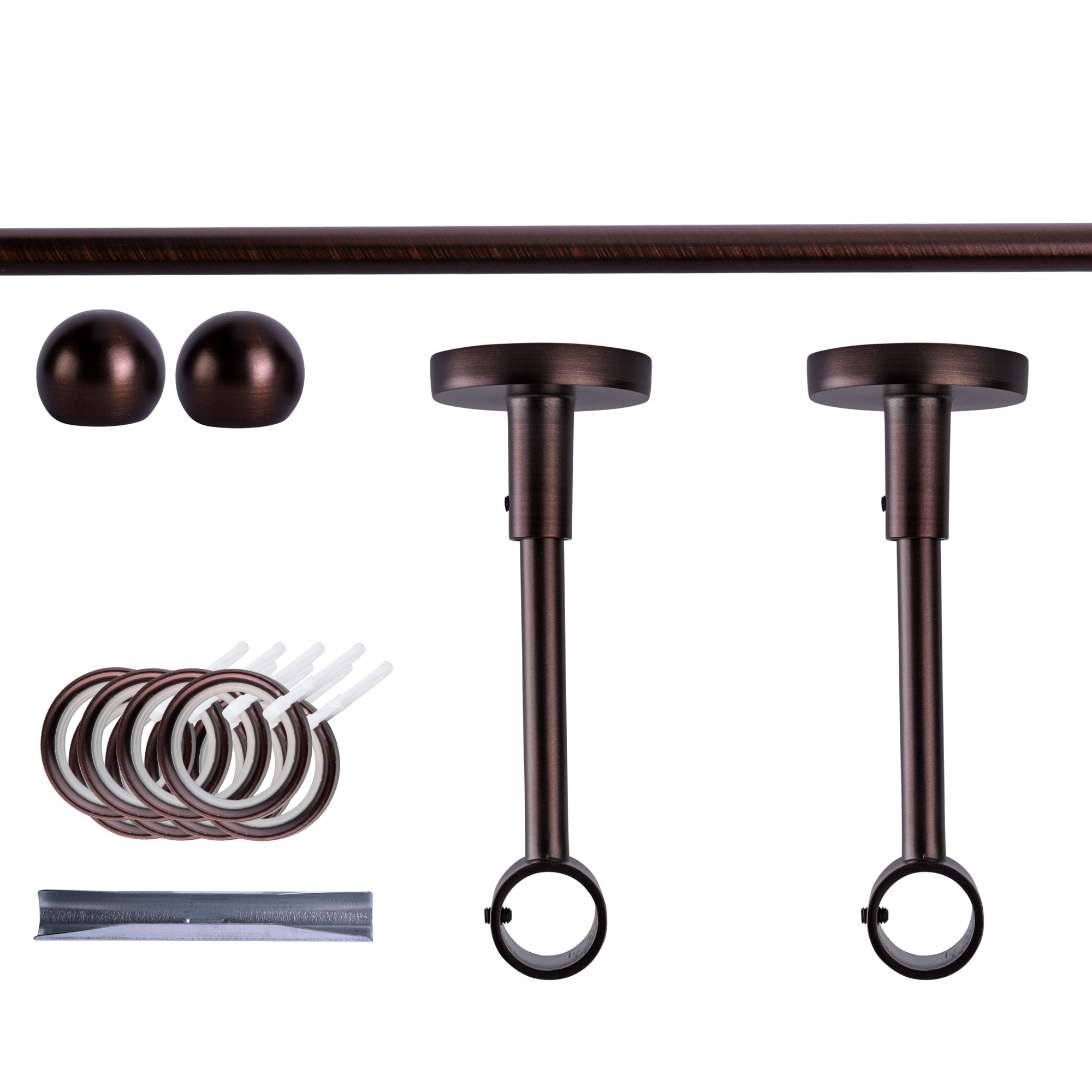 Gardinenstange Set mit Halterungen und Endstücken für Wandmontage