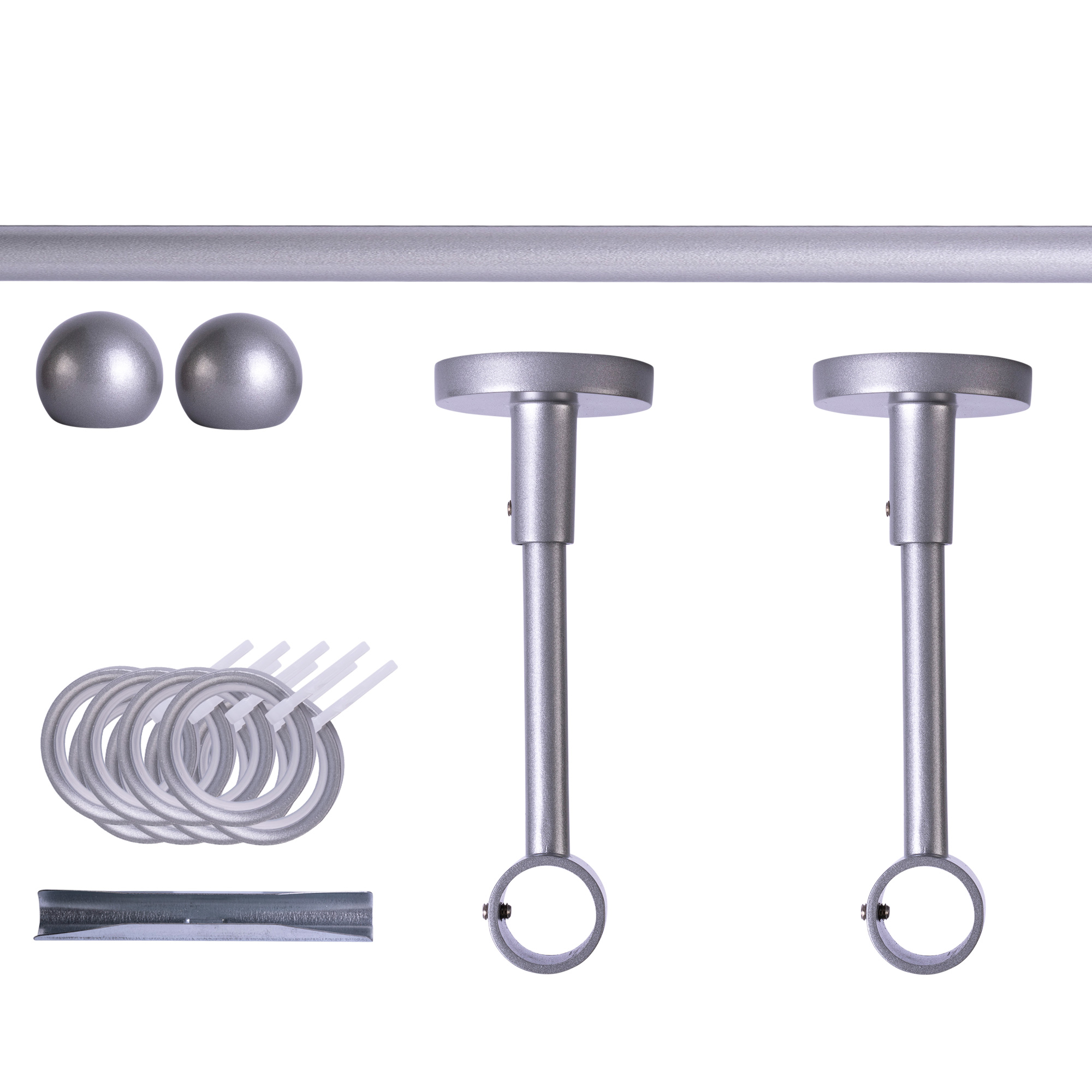 Gardinenstange Set mit Halterungen und Endstücken für Wandmontage