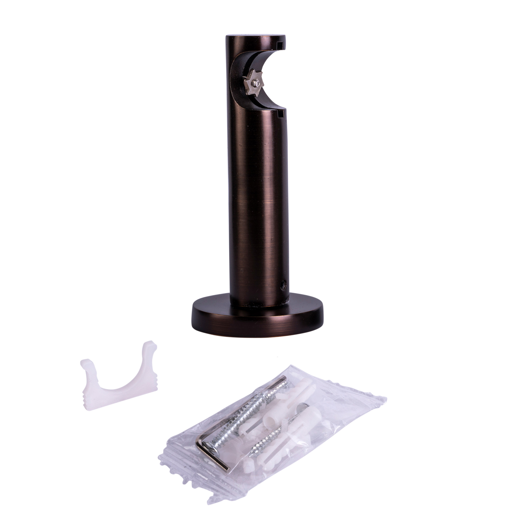Supporto da parete per bastone per tenda Guida interiore | ⌀19 mm, rosso e bronzo spazzolato, 1 binario